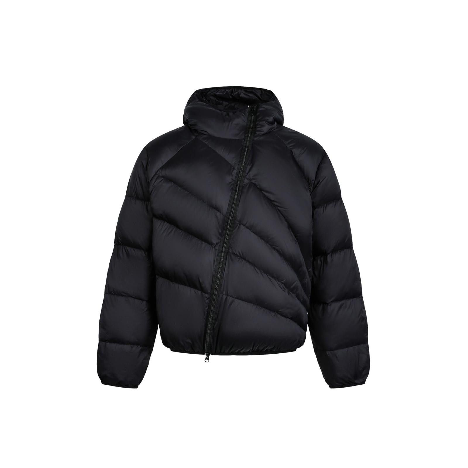 Japanese Brand Beige Asymmetrical Zip Puffer Jacket, Quilted Outerwear Size US M / EU 48-50 / 2 - 6 Thumbnail