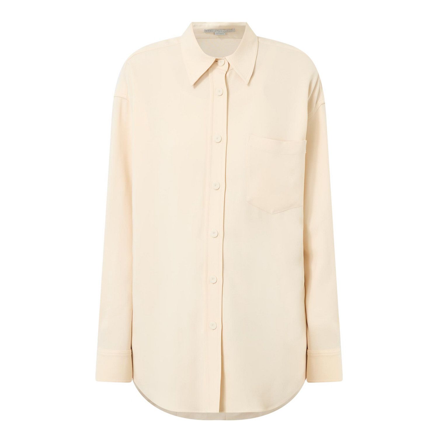 Stella McCartney o1s22i1n1024 Crepe Jersey Oversized Shirt in Neutro Size M / US 6-8 / IT 42-44 - 1 Thumbnail