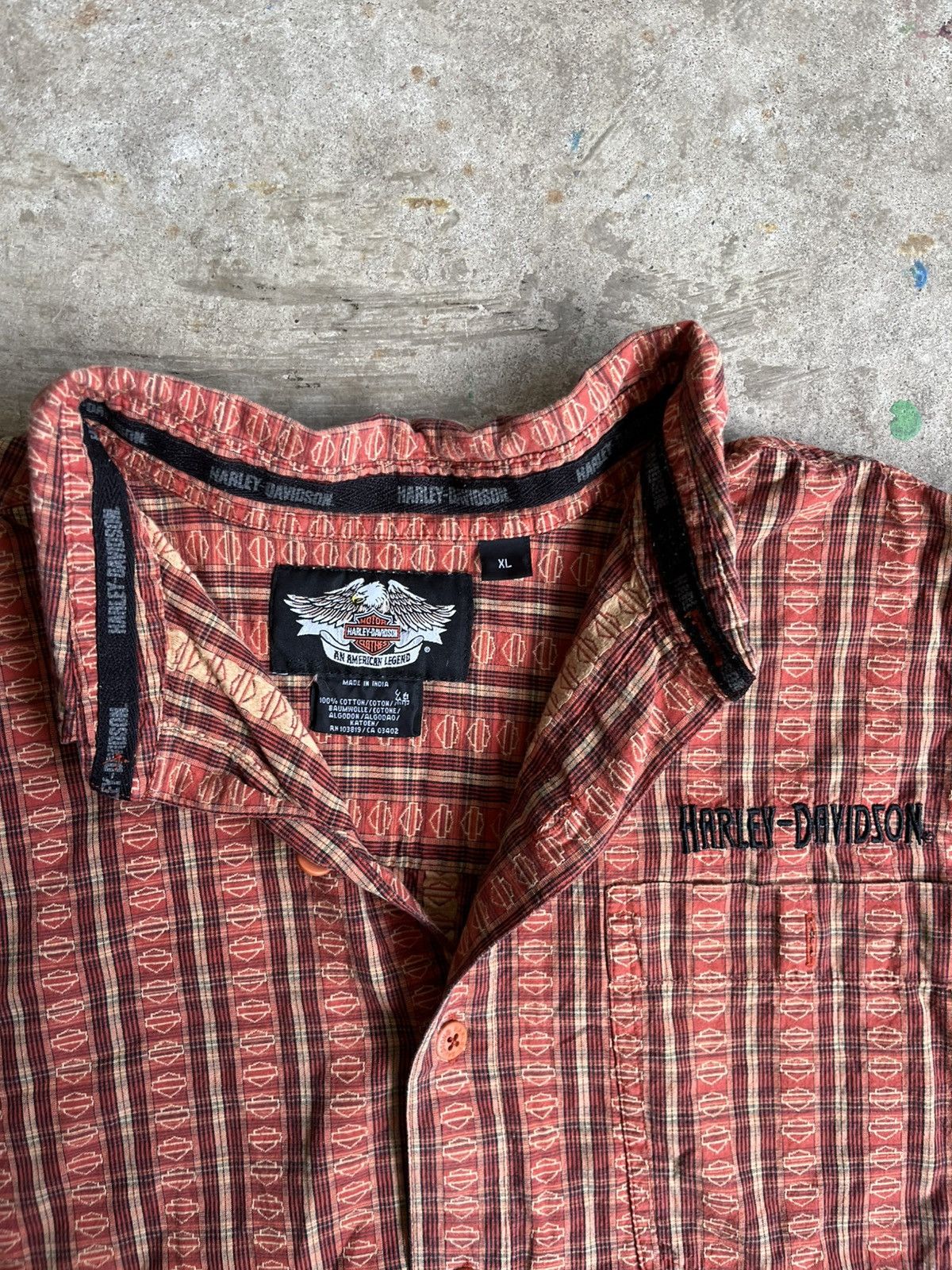 Harley Davidson Y2K Harley Davidson All Over Logo Monogram Button Up Size US XL / EU 56 / 4 - 3 Thumbnail