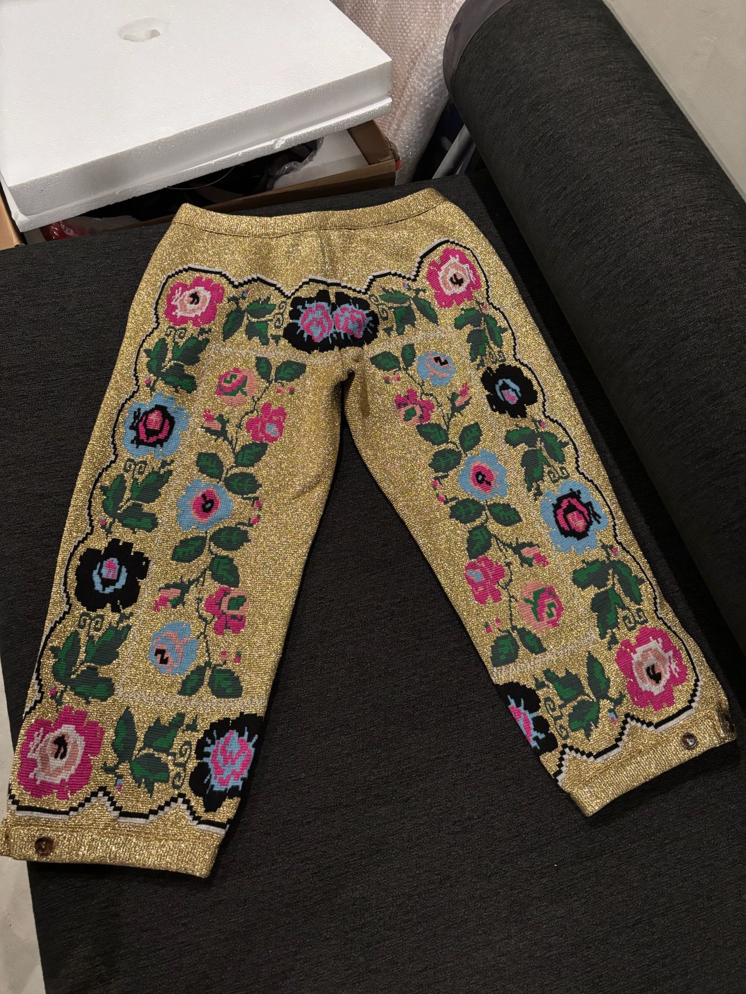 Gucci Gucci Pantalons Lurex Gold Size US 34 / EU 50 - 2 Thumbnail