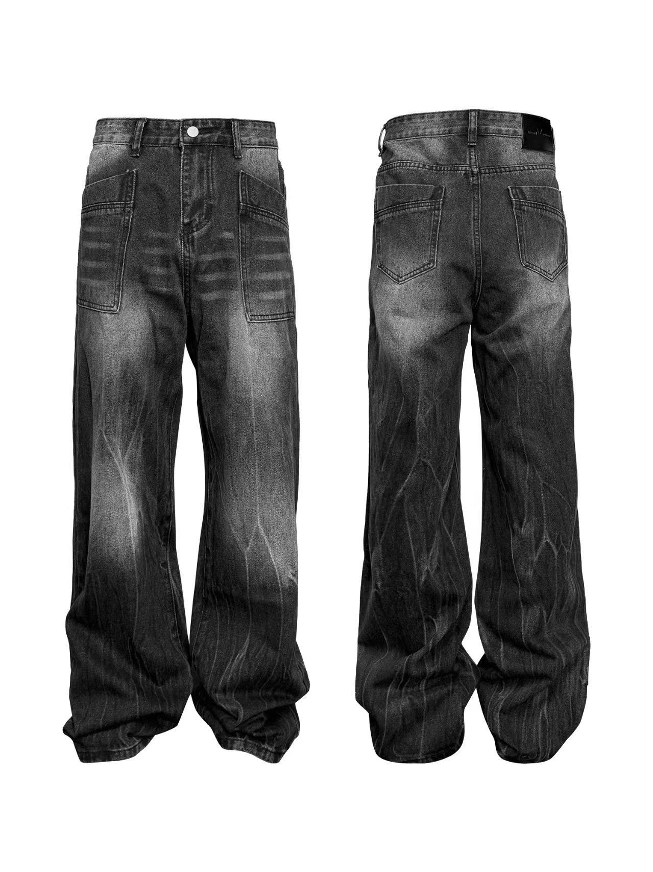 Japanese Brand Vintage washed straight leg skateboarding baggy jeans Size US 34 / EU 50 - 4 Thumbnail
