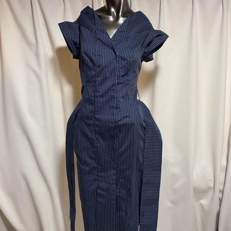 Vivienne Westwood Vivienne Westwood Blue Striped Dress - dmc Size US S / EU 44-46 / 1 - 1 Thumbnail