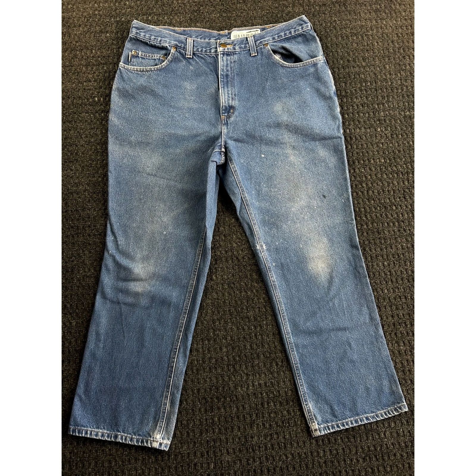 Carhartt VINTAGE Carhartt Jeans Relaxed Fit 38 x 30 Denim Blue 80s 90s Grunge Logo City Skater Mens Jeans Size US 38 / EU 54 - 2 Thumbnail