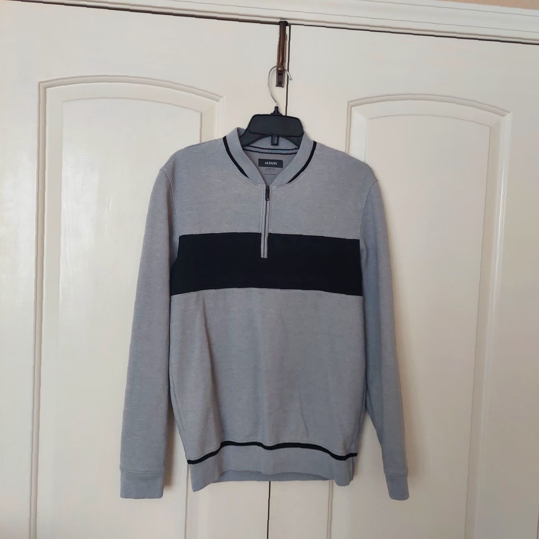 Alfani Alfani Men's Grey Baseball Ottoman Quarter Zip Sweatshirt M Small Grey Heather Mens Sweatshirt Baseball Quarter Zip Alfani Mens M Size US M / EU 48-50 / 2 - 2 Thumbnail