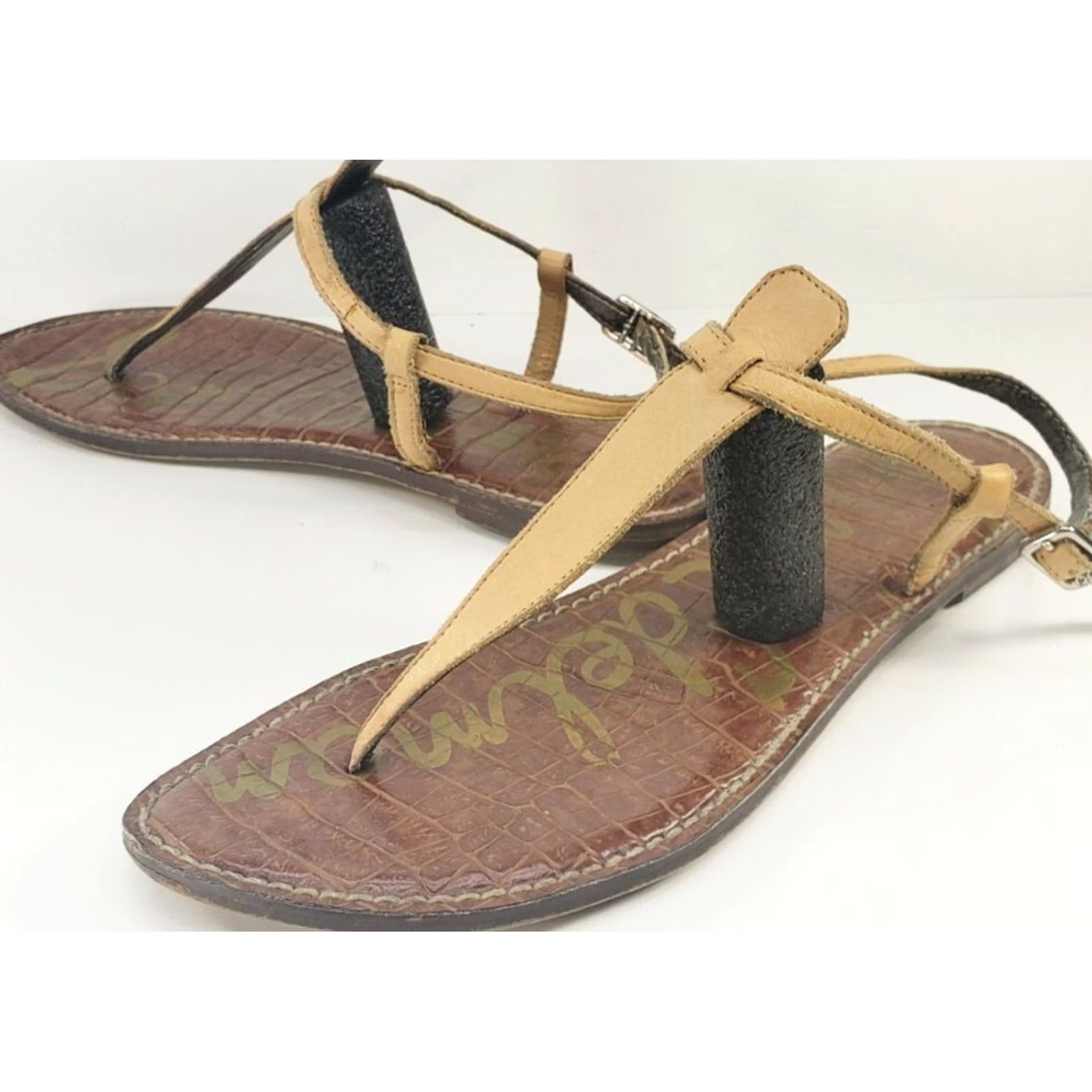 Sam Edelman SAM EDELMAN GIGI Thong Sandal Tan Leather Women's Size 9.5 Medium Size US 10 / IT 40 - 3 Thumbnail