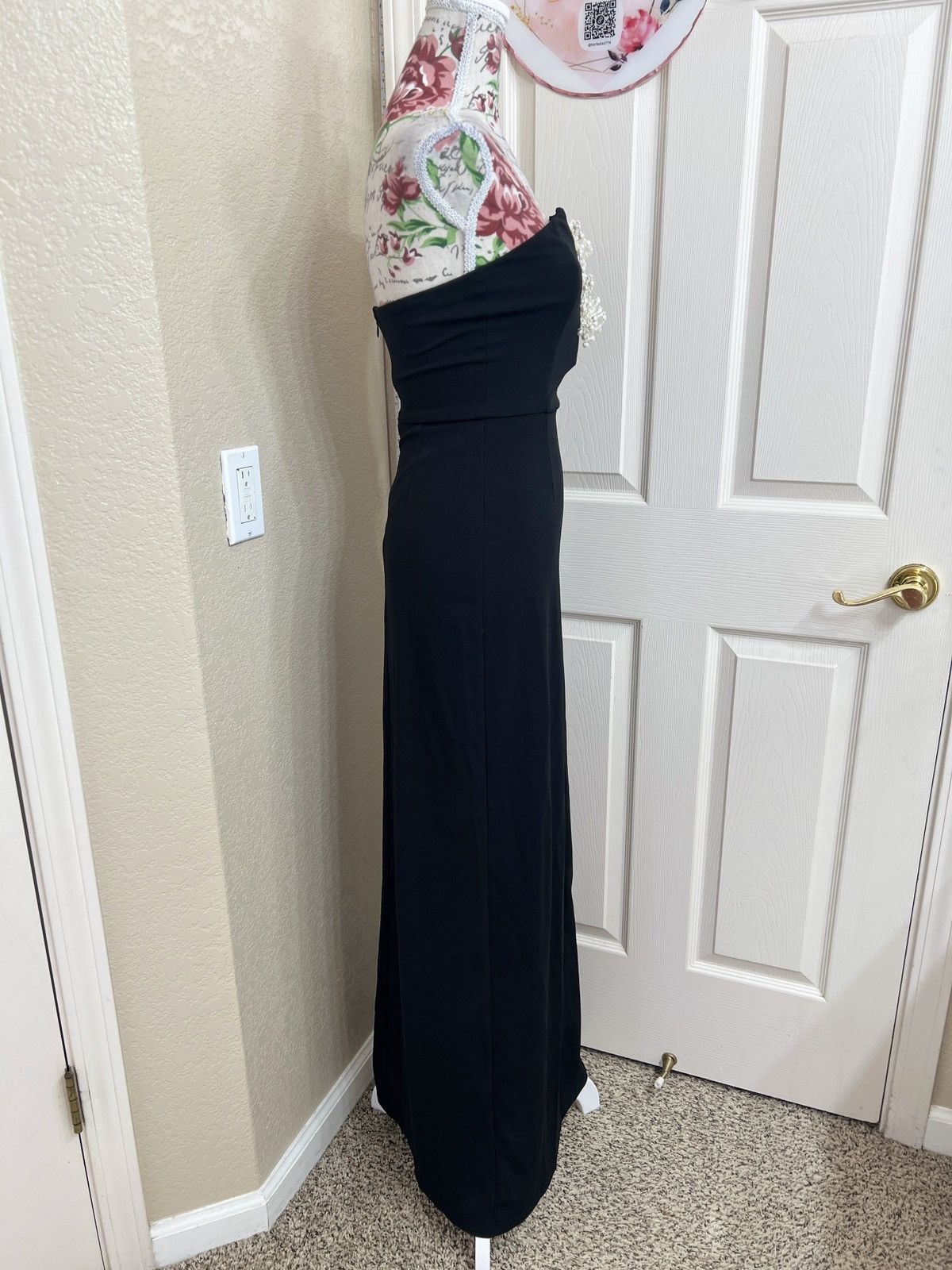 Lulus Striking Aura Black Pearl Strapless Mermaid Maxi Dress Size XS / US 0-2 / IT 36-38 - 4 Thumbnail