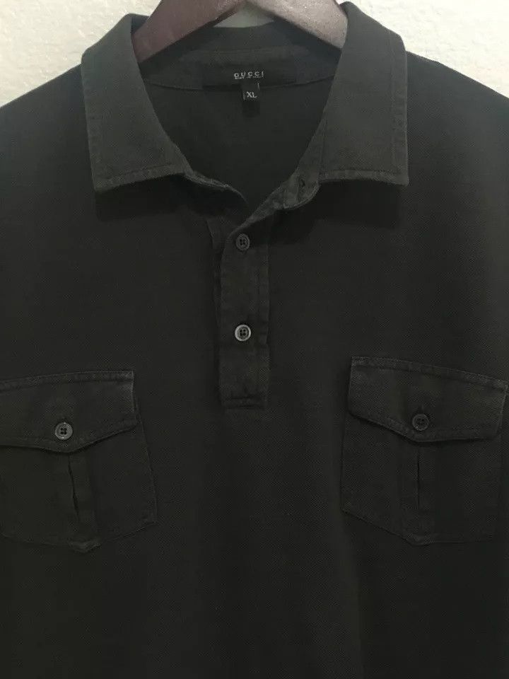 Gucci GUCCI Polo Shirt Button Pocket Short Sleeve Striped Black XL Size US M / EU 48-50 / 2 - 8 Thumbnail