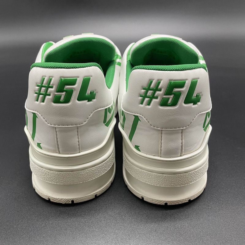 Louis Vuitton Louis Vuitton Low-Top Trainer Sneakers White Green -2508 Size US 9.5 / EU 42-43 - 3 Thumbnail