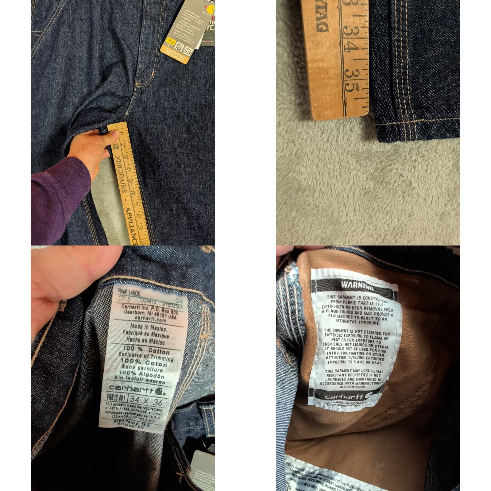 Carhartt Carhartt FR Original Fit Flame Resistant Carpenter Jeans 34x36 Jeans Blue Workwear Mens NWT Regular Denim 5-Pocket Flame Resistant Carhartt Jeans Size US 34 / EU 50 - 9 Thumbnail