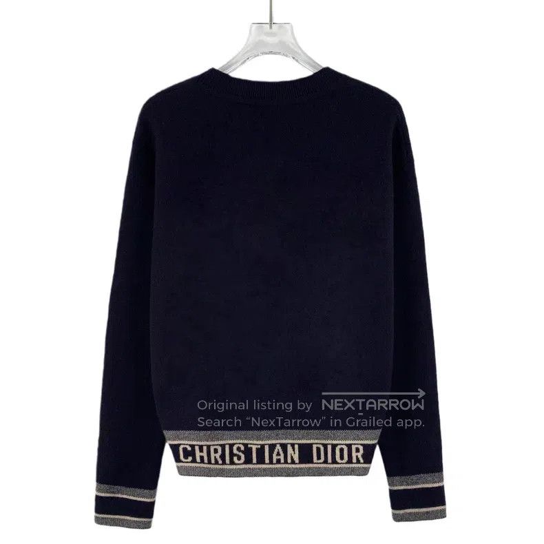 Dior Dior Black logo letter inlaid round-neck cashmere knit swe Size XXS / US 00 / IT 34 - 2 Thumbnail
