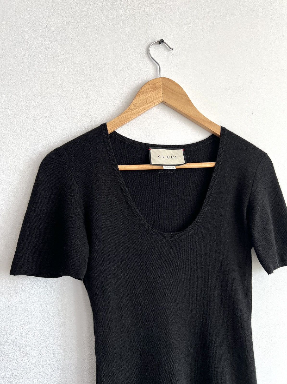 Gucci Gucci Cashmere/Silk Black U Neck Top Size S / US 4 / IT 40 - 6 Thumbnail