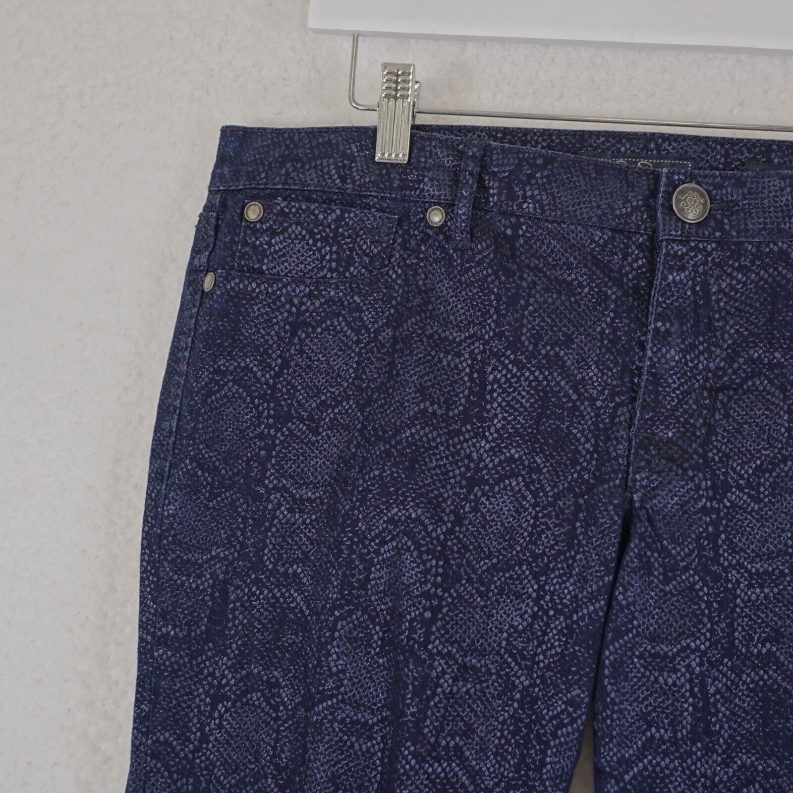 Jessica Simpson Jessica Simpson 31R Kiss Me Jeggings Blue Snakeskin Patterne Size 35" - 2 Thumbnail