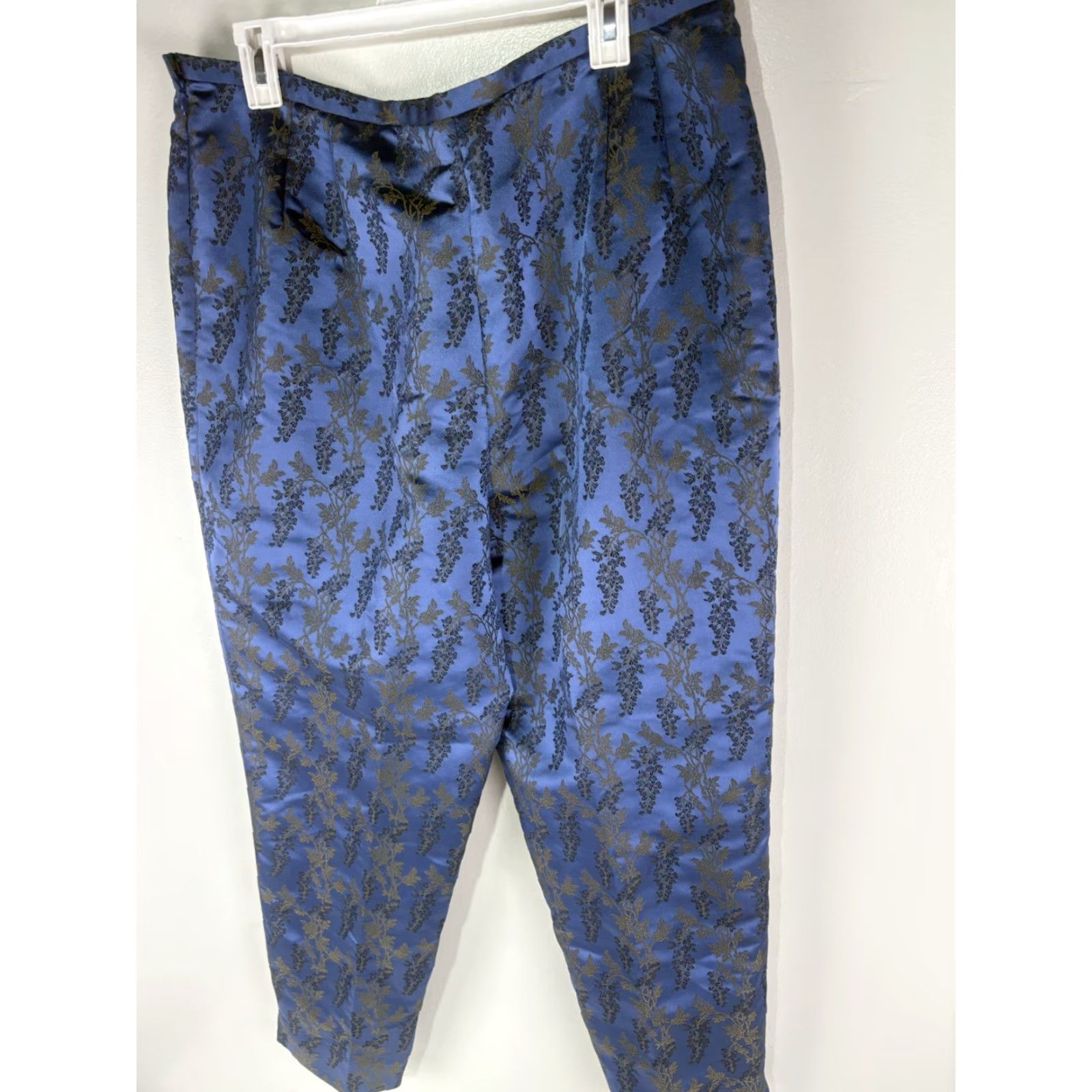 Vintage Susan Bristol Blue W-Gld/Blk Designs Dress Pants Womens Size 18 Size 40" / US 18 - 5 Thumbnail