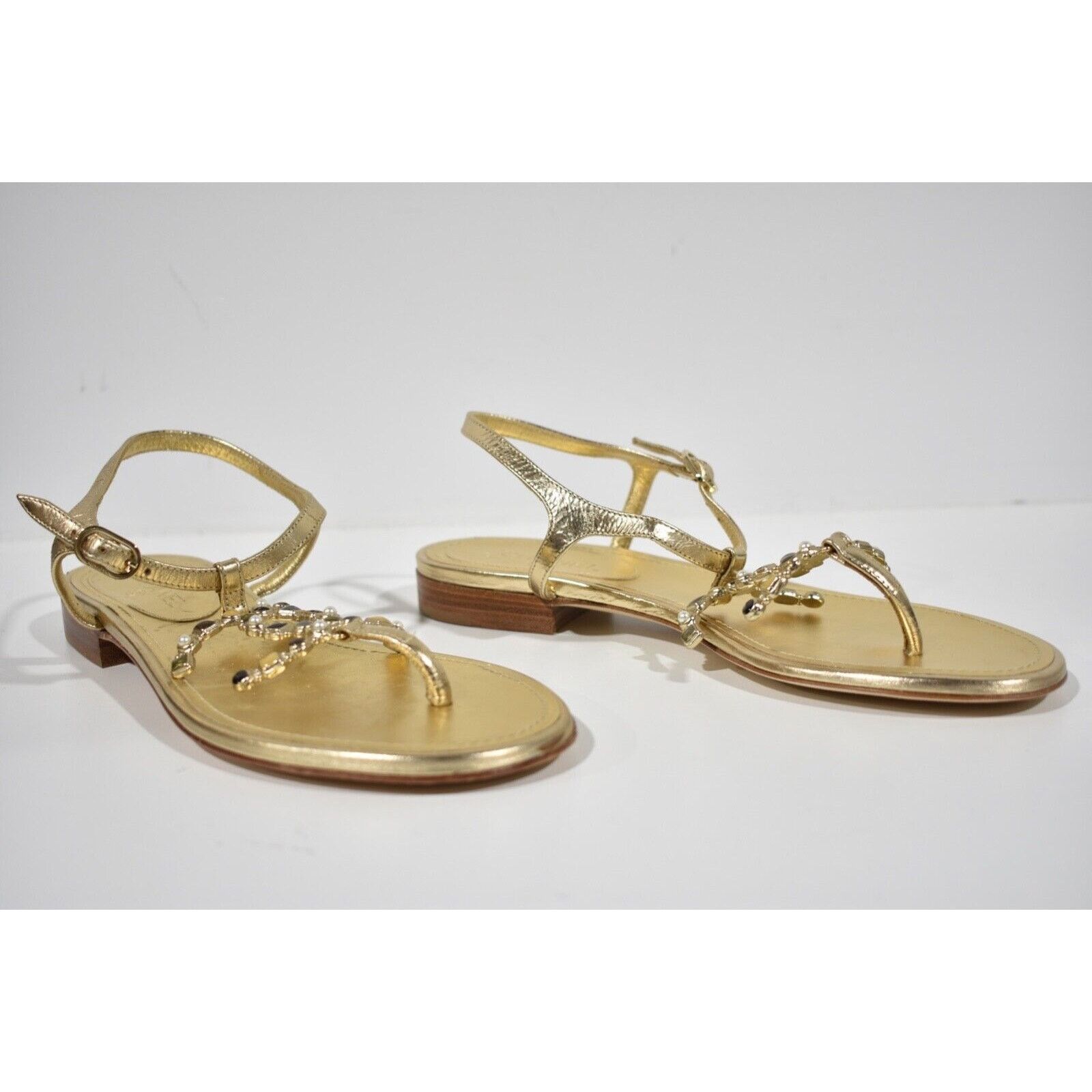 Chanel Chanel 19P Gold Metallized Lambskin CC Logo Mule Slide Size US 6 / IT 36 - 3 Thumbnail