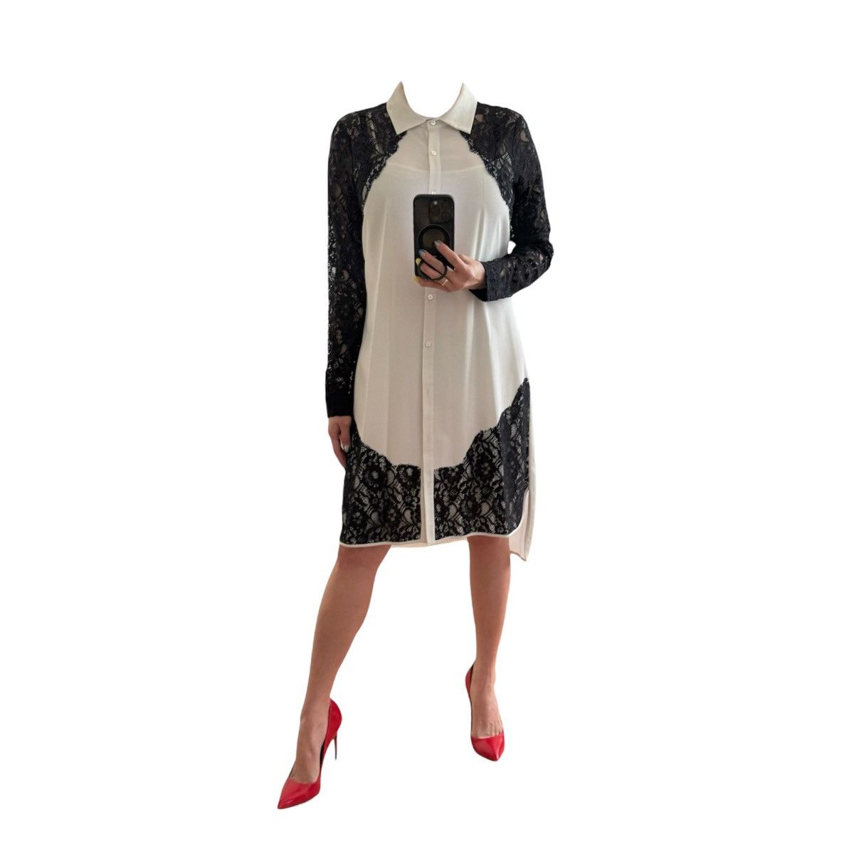 Asos Two-tone lace shirt dress Size M / US 6-8 / IT 42-44 - 3 Thumbnail