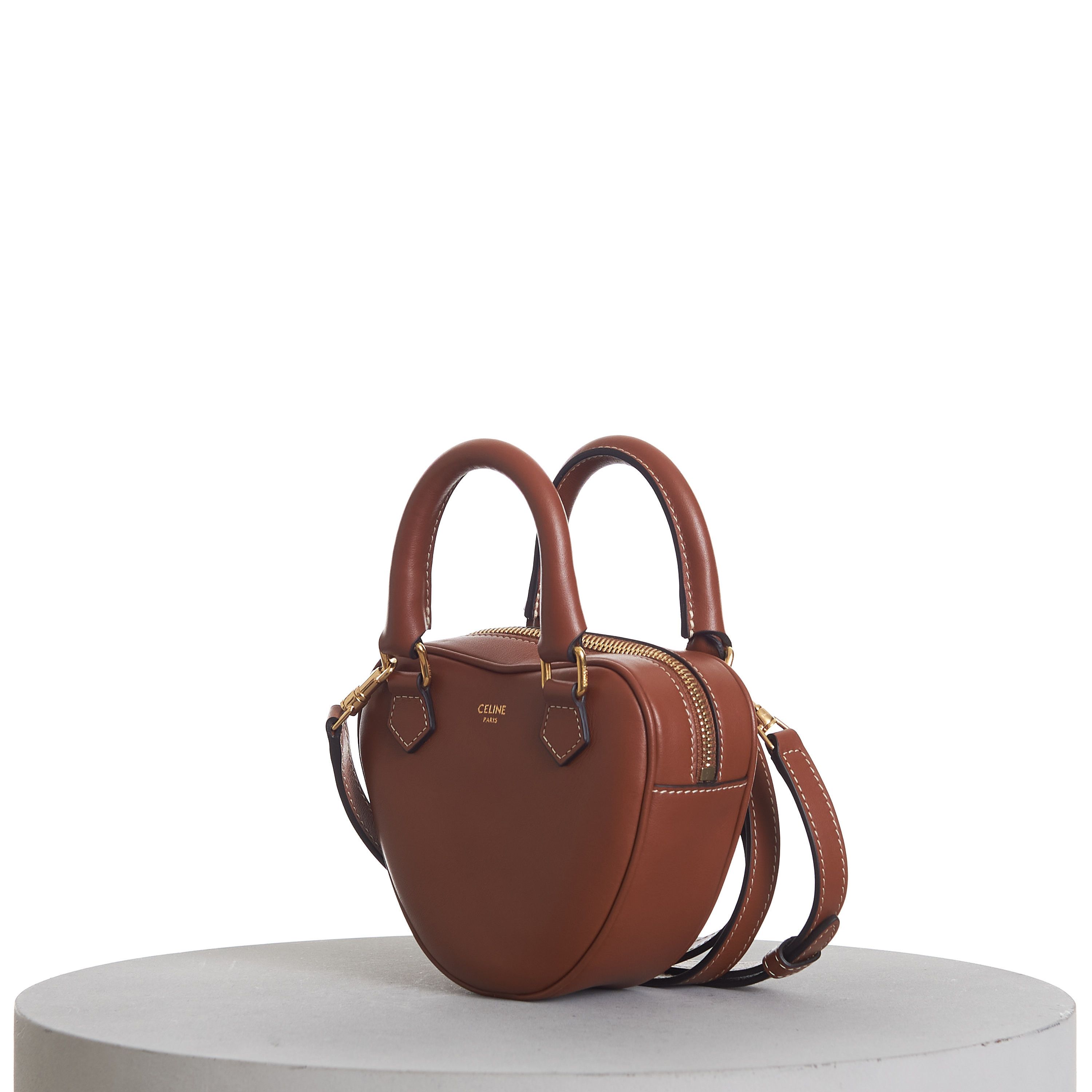 Celine Medium Celine Heart Bag In Tan Brown Smooth Leather Size ONE SIZE - 10 Thumbnail