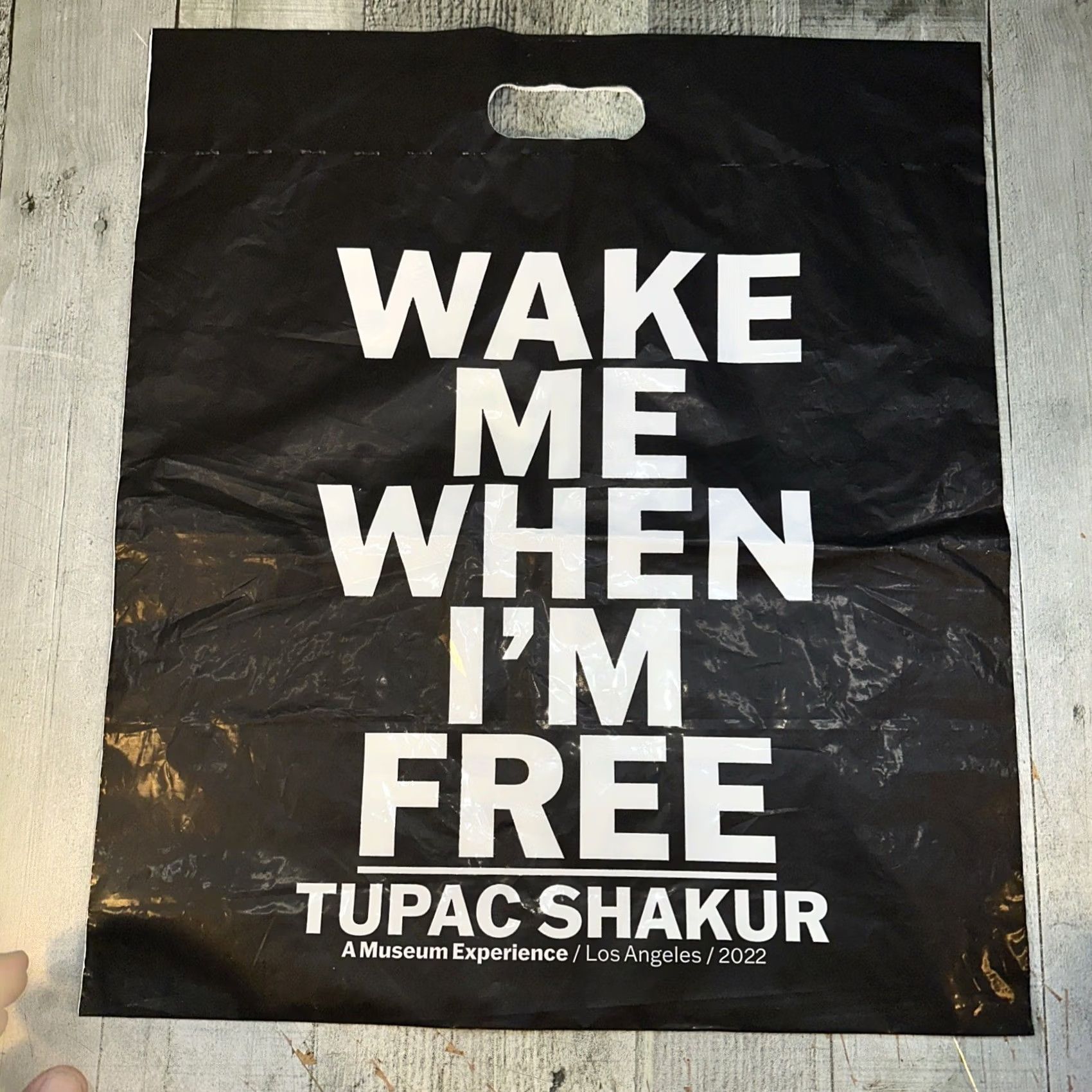 Augusta Sportswear 2Pac Wake Me When I’m Free Tote Bag Womens One Size Black Cotton Tote Augusta Sportswear Size ONE SIZE - 3 Thumbnail