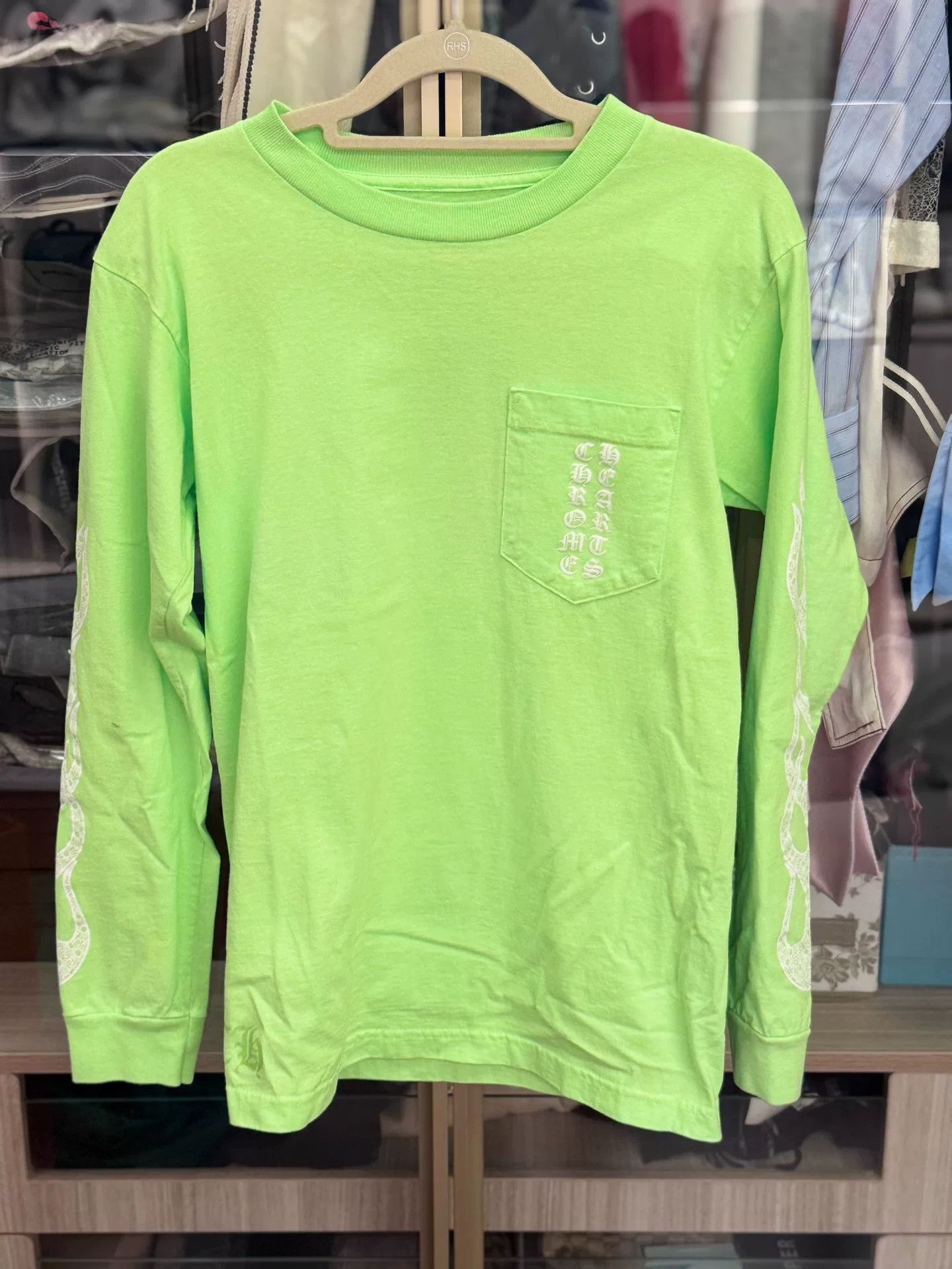 Chrome Hearts Chrome Hearts Neon Green Long Sleeve T-shirt Size US S / EU 44-46 / 1 - 1 Thumbnail