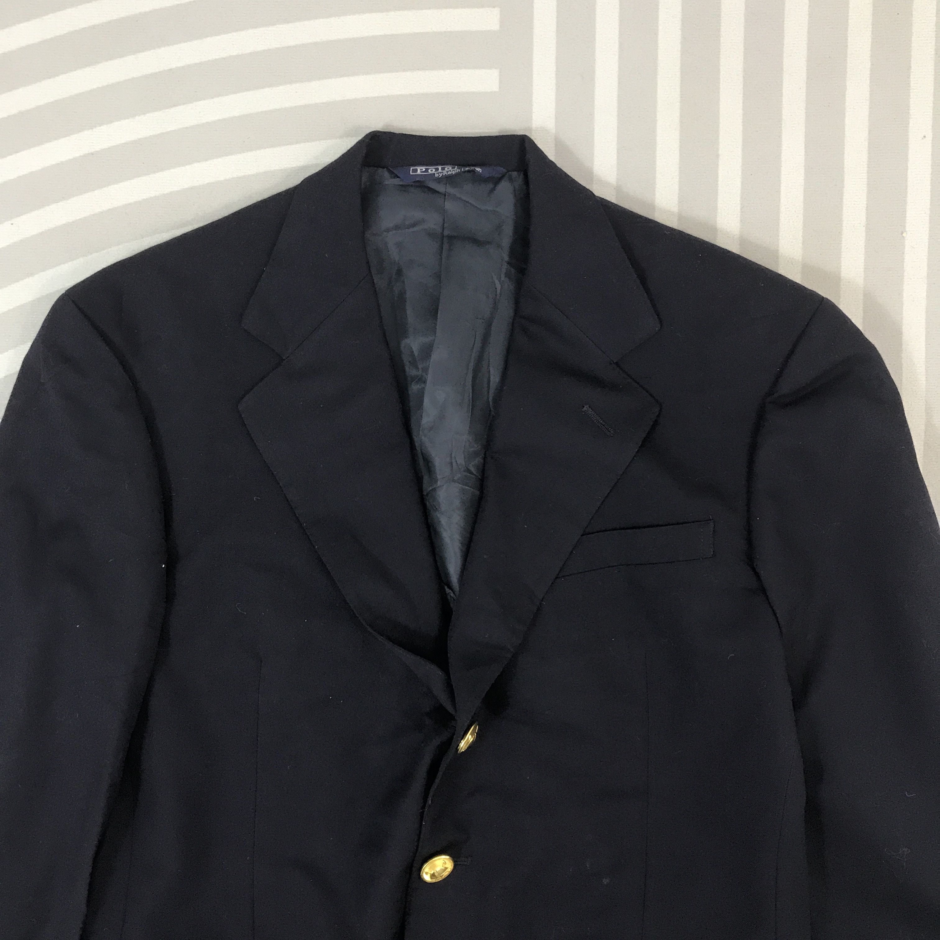 Polo Ralph Lauren × Vintage Vtg Polo Ralph Lauren Blazer navy Gold button coat Jacket Size US L / EU 52-54 / 3 - 2 Thumbnail
