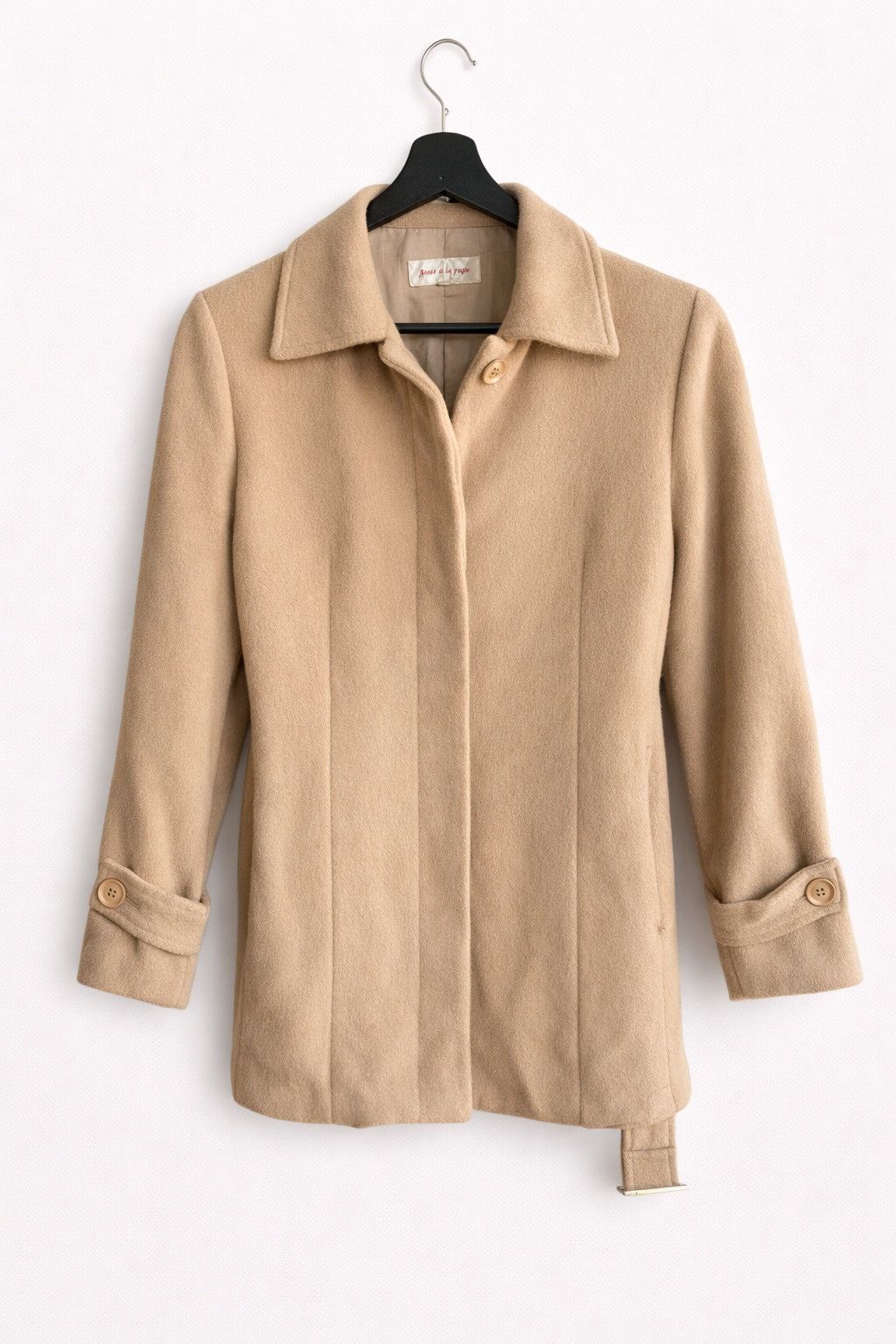 Jouer à la Pupe Beige Wool Coat – Classic Belted Short Coat