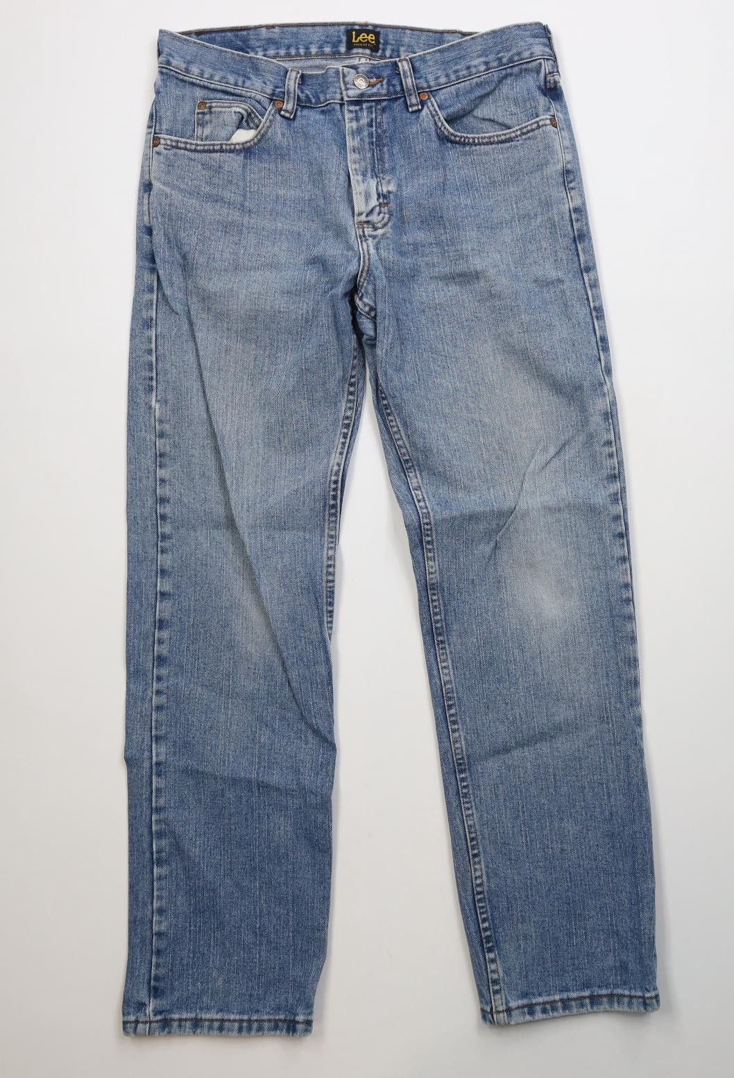 Lee Vintage Y2K Lee Regular Straight Leg Denim Jeans Blue Cotton Size US 33 - 1 Thumbnail