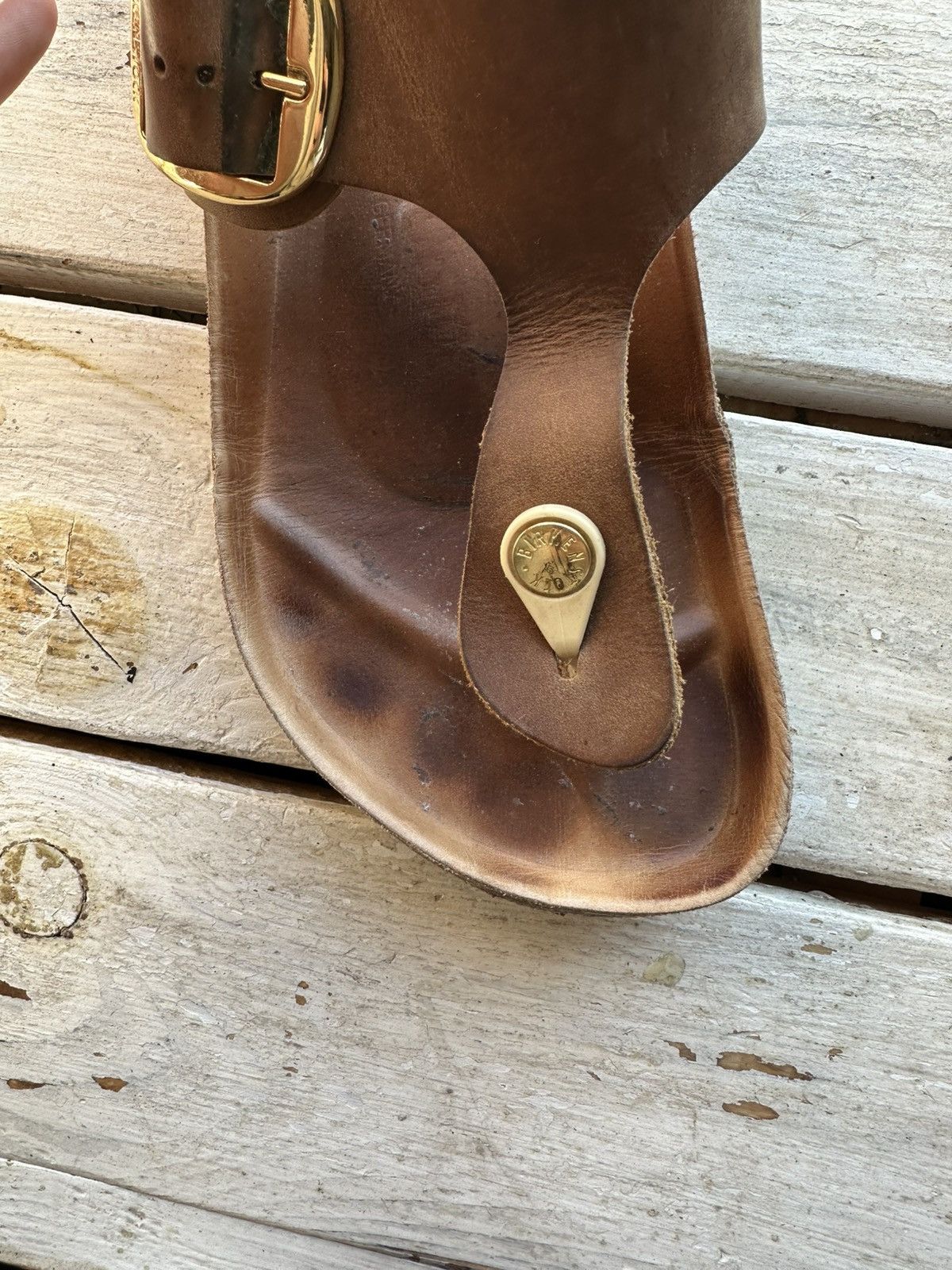 Birkenstock 🚨 VNTG Birkenstock 39 brown unisex Luxe Sandals rare slides Size US 9 / IT 39 - 8 Thumbnail