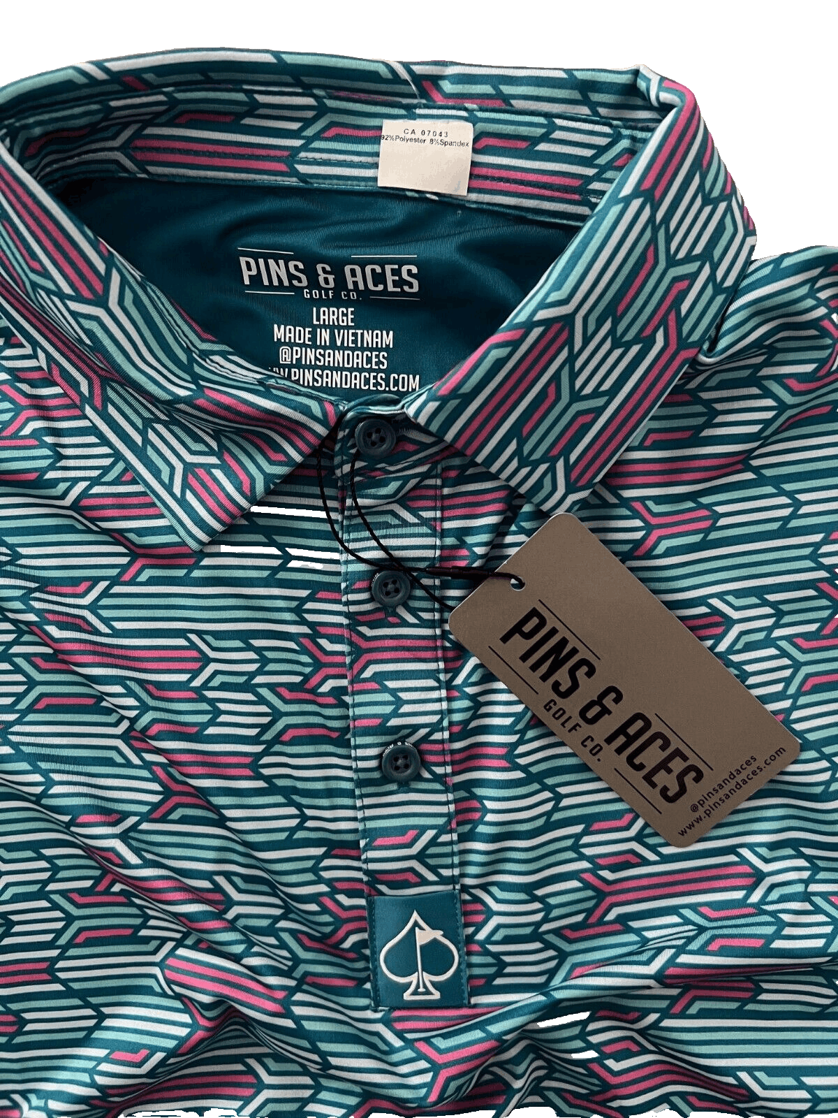 Other Pins & Aces Racing Geo Polo Top Blue ( L ) Size US L / EU 52-54 / 3 - 4 Thumbnail