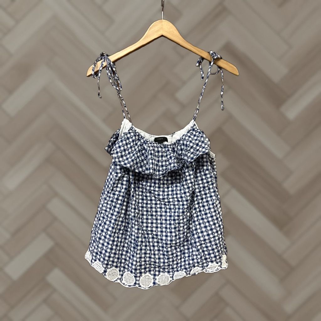 J.Crew J. Crew Womens Blue Plaid Sleeveless Blouse Top Size 10 Size L / US 10 / IT 46 - 1 Thumbnail