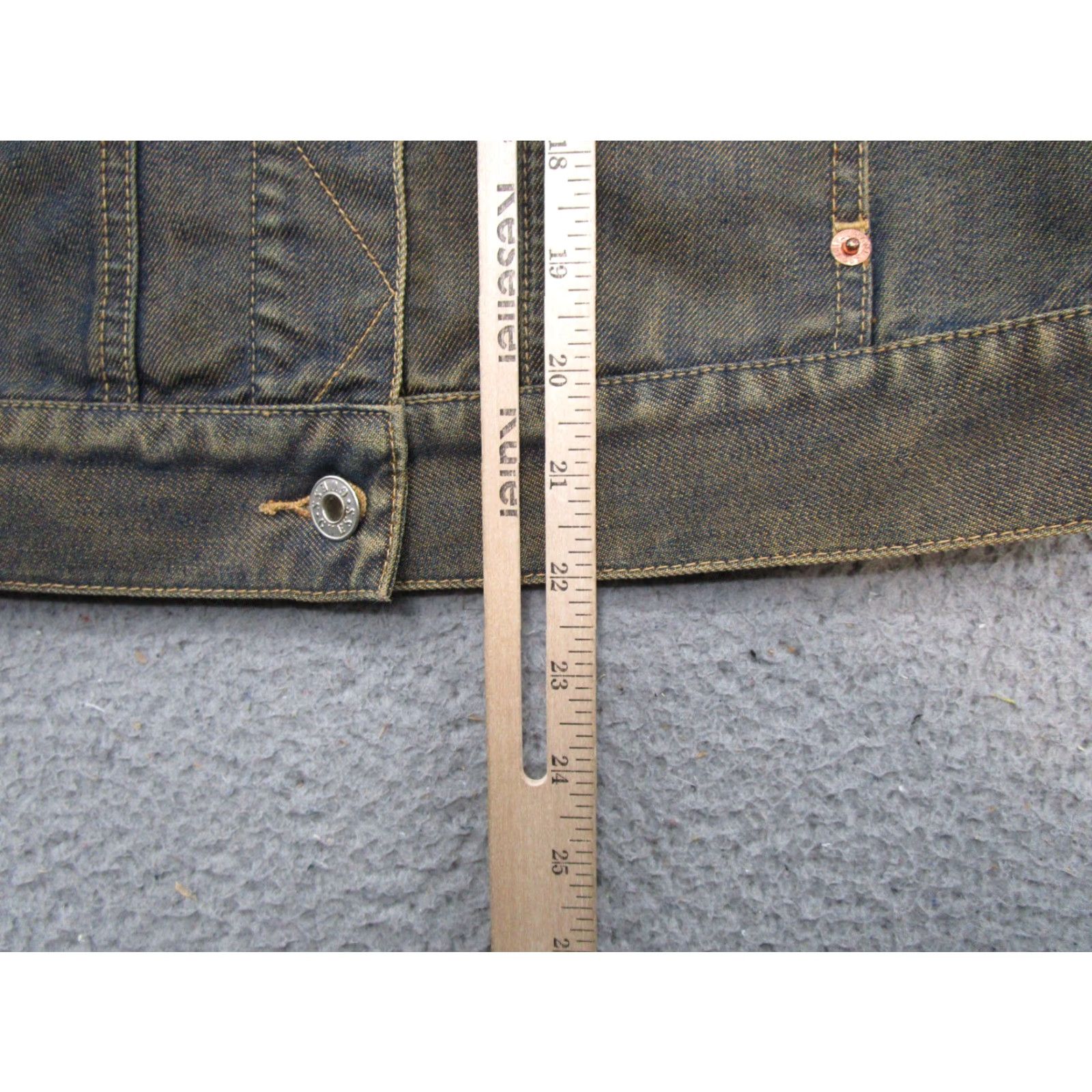 Guess GUESS Jacket Women Size Small Blue Denim Shiny Iridescent Button Up Stretch Y2K Size 28" / US 6 / IT 42 - 6 Thumbnail