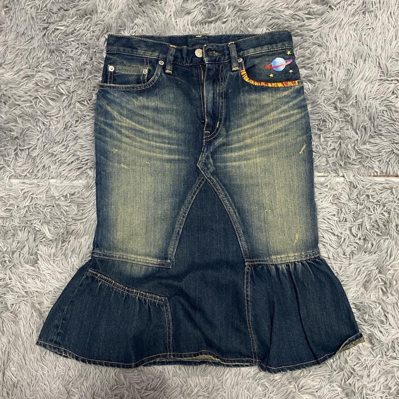 Hysteric Glamour Hysteric glamour embroidered denim mermaid midi skirt Size 26" / US 2 / IT 38 - 1 Thumbnail