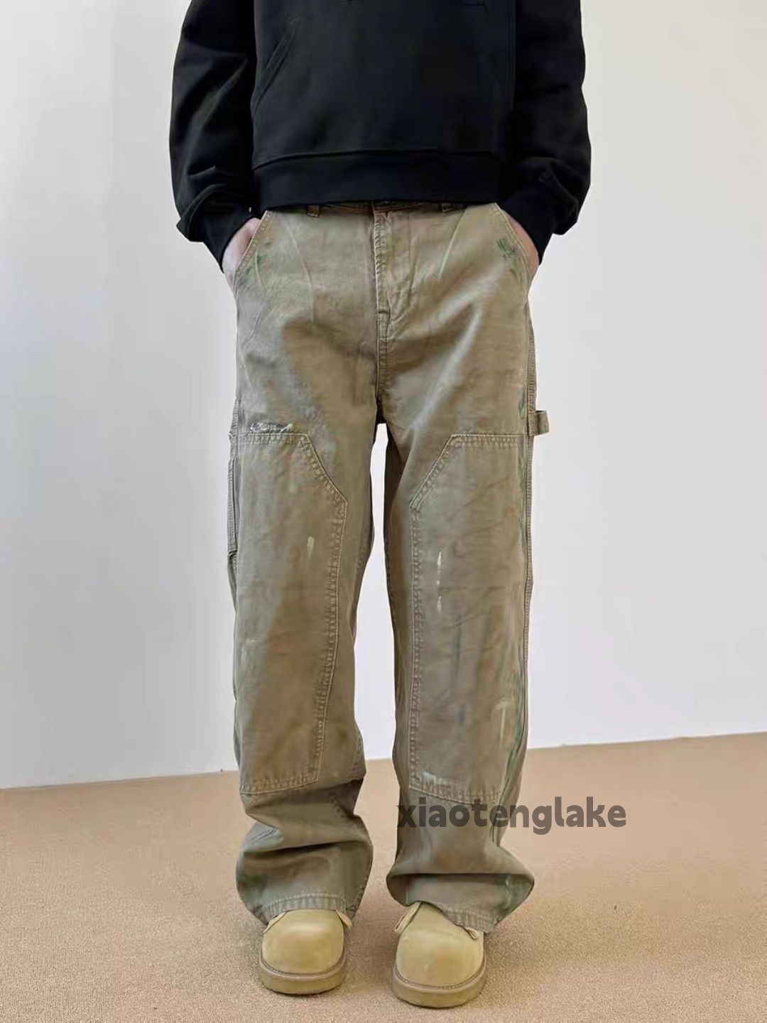 Designer × Vintage washed faded loose baggy skate carpenter work paint pants Size US 26 / EU 42 - 4 Thumbnail