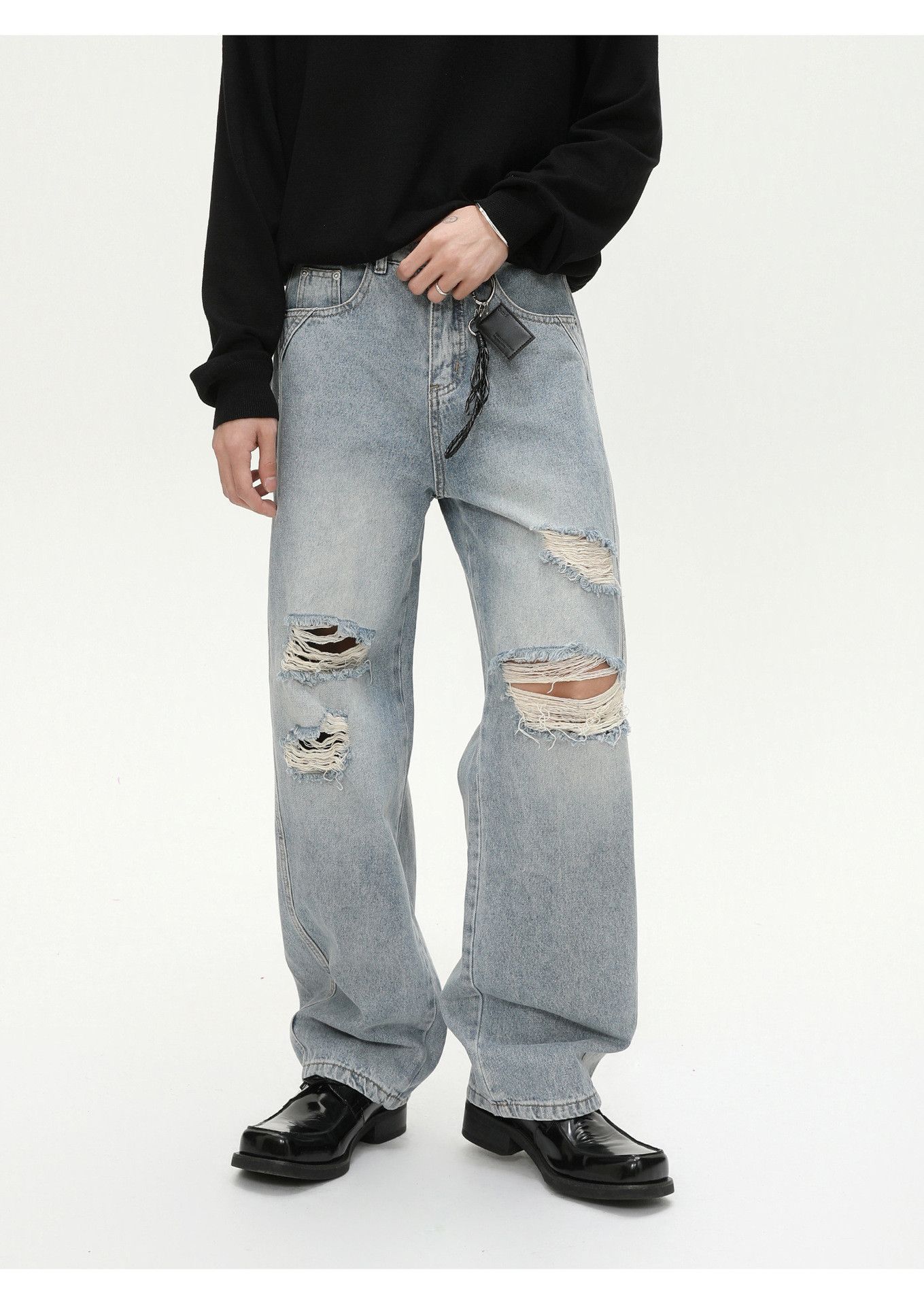 Vintage Men's American Distressed Casual Loose Ripped Scimitar Jeans Size US 32 / EU 48 - 2 Thumbnail