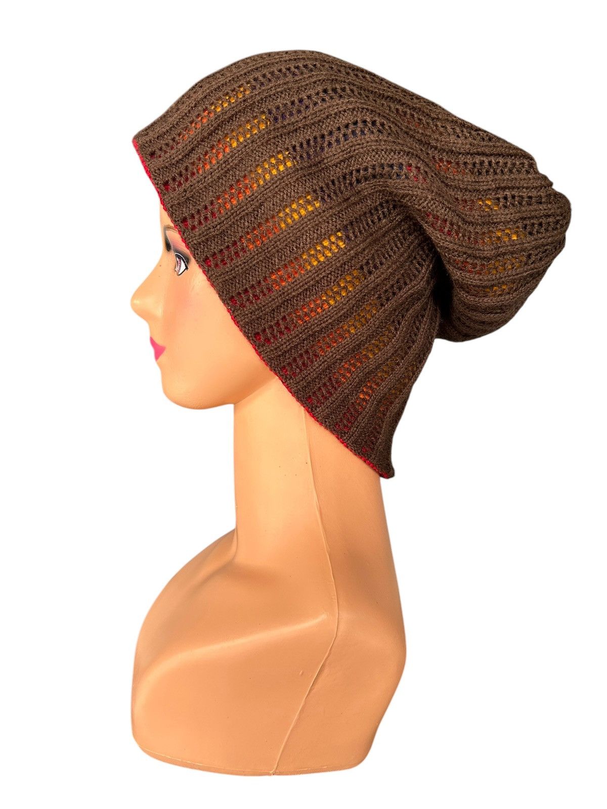 Japanese Brand × Kapital × Vintage Japanese Style knitt Reversible Big Beanie Hats Size ONE SIZE - 3 Thumbnail