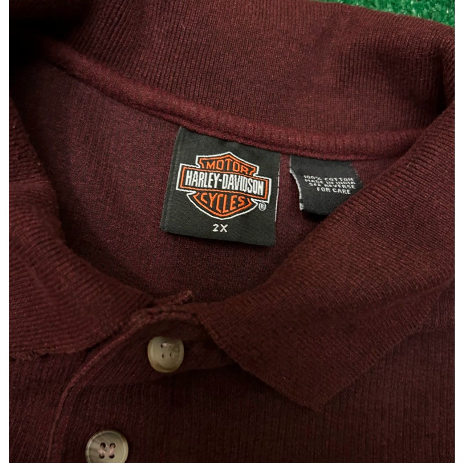 Harley Davidson VINTAGE Harley-Davidson Long Sleeve Polo Collared Shirt Sz XXL Burgundy 90s Y2K NY Motorcyle Biker Grunge Hip Hop Mens Size US XXL / EU 58 / 5 - 4 Thumbnail
