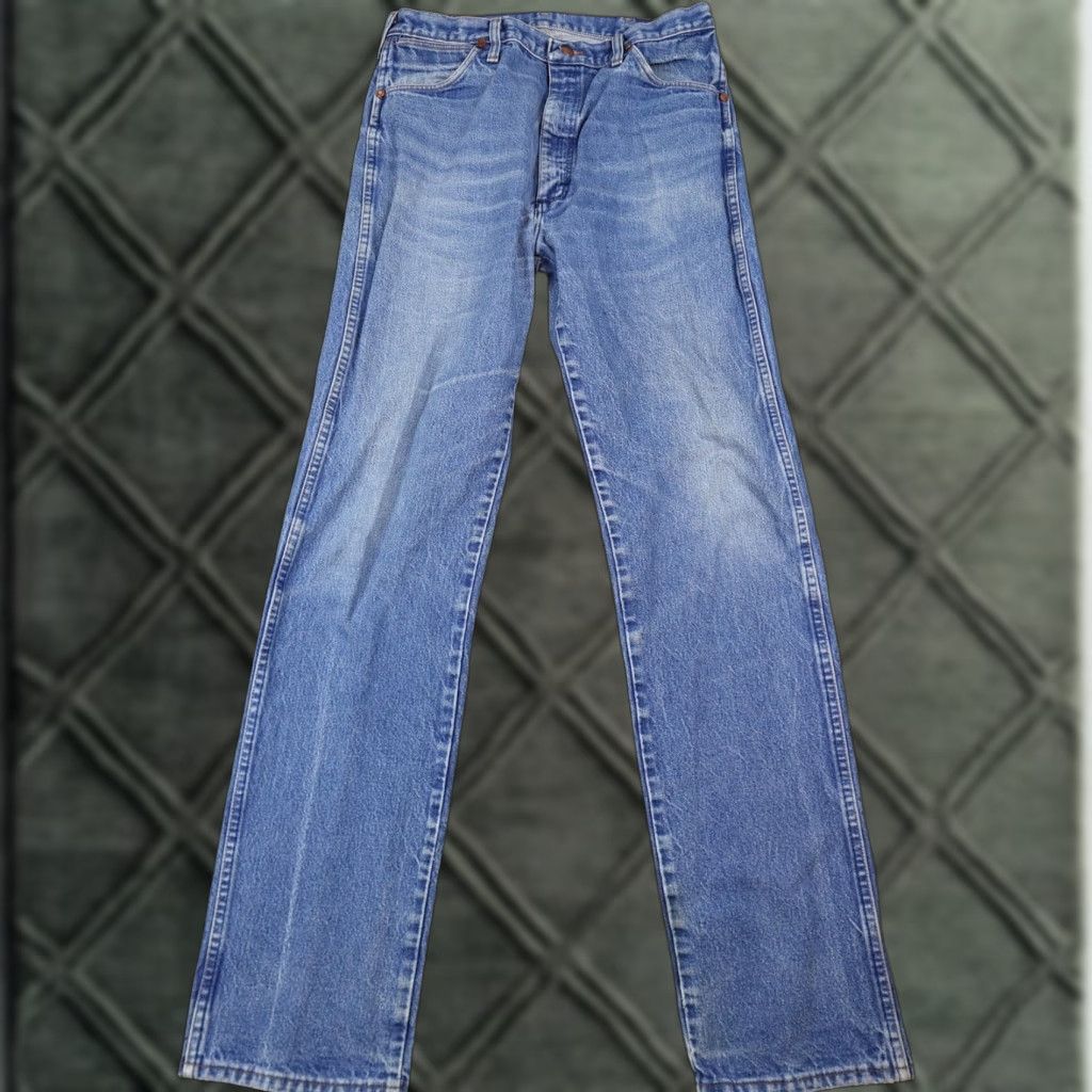 Wrangler VINTAGE Wrangler Jeans Mens 36x35 Denim Blue Western Cowboy Whiskered Size US 32 / EU 48 - 1 Thumbnail