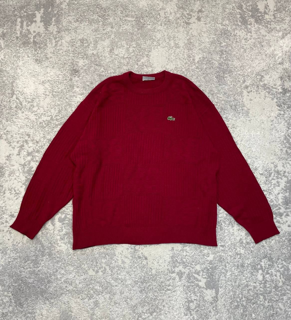 Lacoste Vintage Lacoste Cotton/Acrylic Sweater France Burgundy Size US L / EU 52-54 / 3 - 1 Thumbnail