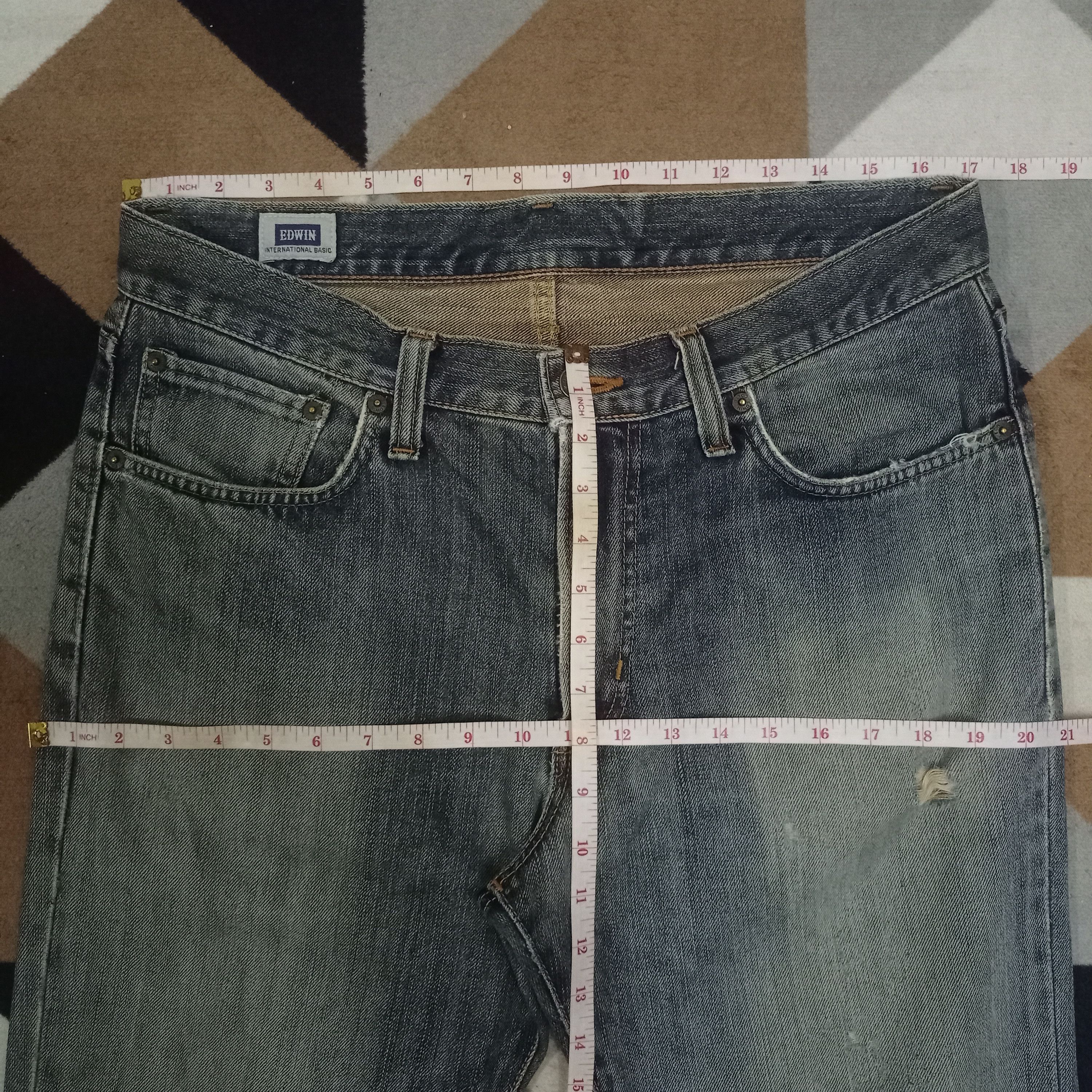 Edwin SALES🔥Vintage Japanese Edwin Distressed Baggy Jeans Size US 34 / EU 50 - 10 Thumbnail