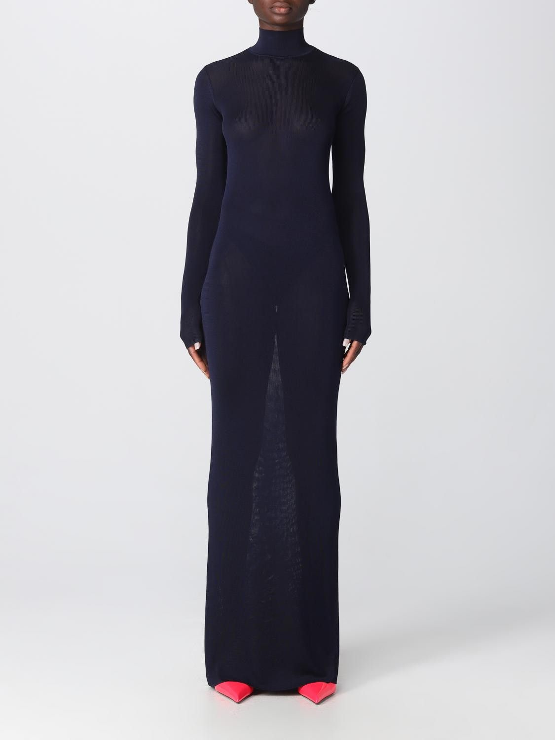 Saint Laurent Paris o1y0126 Maxi Dress in Midnight Blue Size M / US 6-8 / IT 42-44 - 1 Thumbnail