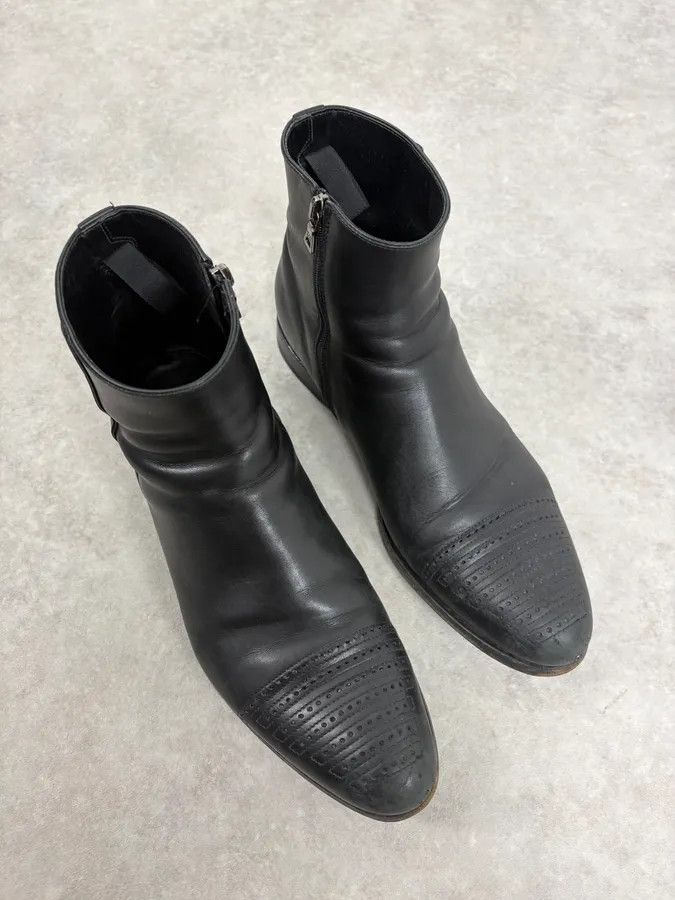 Prada 2000s Prada Black Perforated Leather Ankle Boots Size US 8 / EU 41 - 4 Thumbnail
