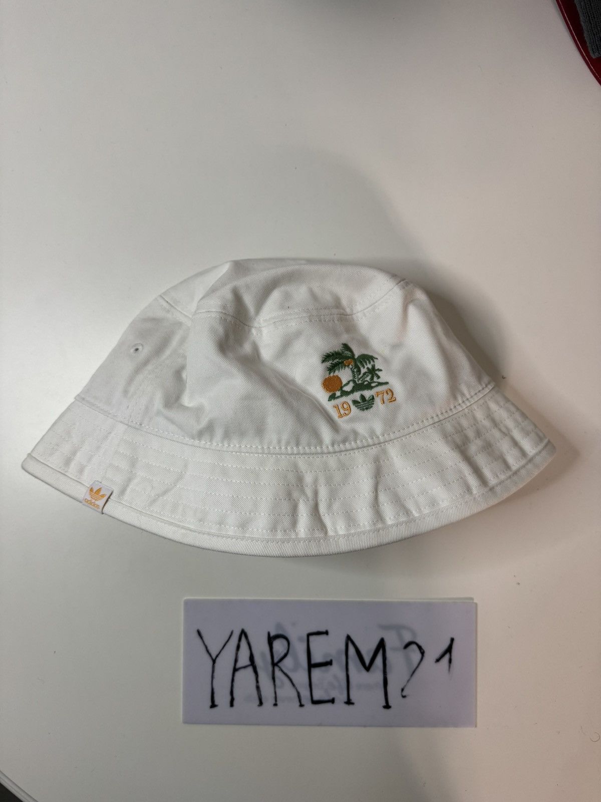 Adidas Adidas Hat Bucket White Green Trefoil Logo hat cap Size ONE SIZE - 1 Thumbnail