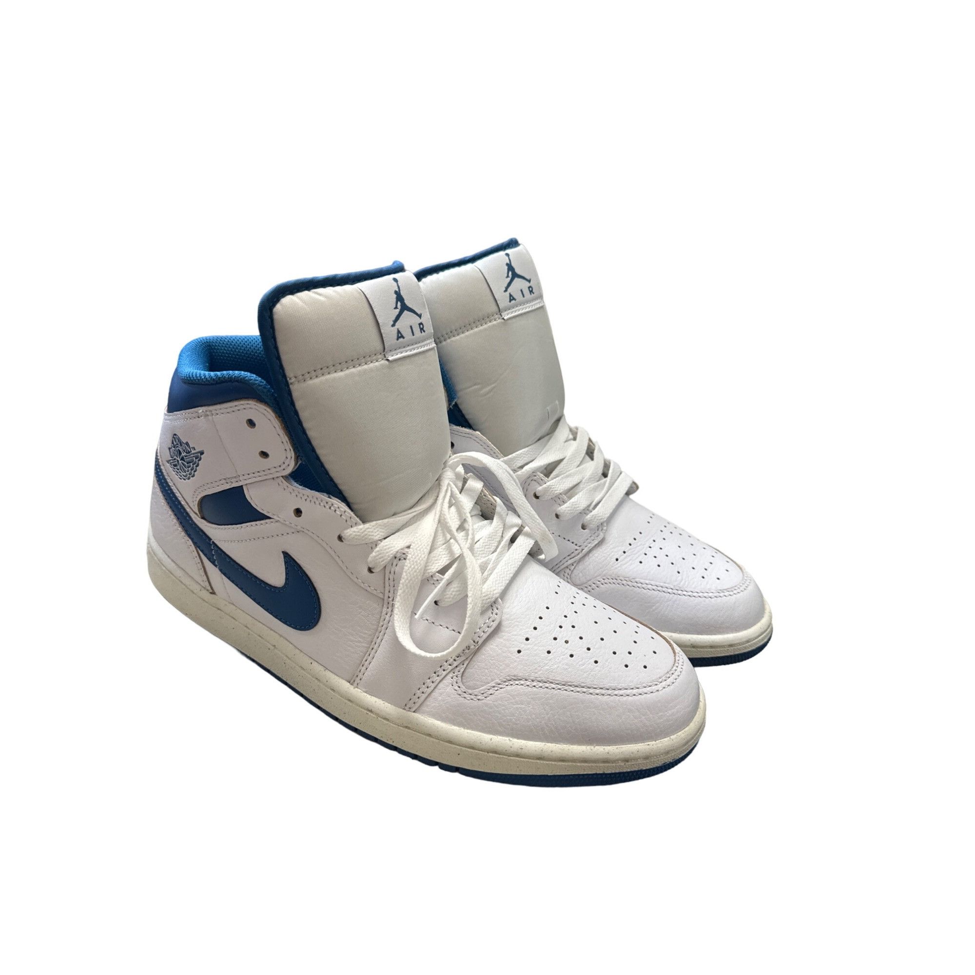Nike Nike Air Jordan men’s white and blue high top leather basket Size US 12 / EU 45 - 10 Thumbnail