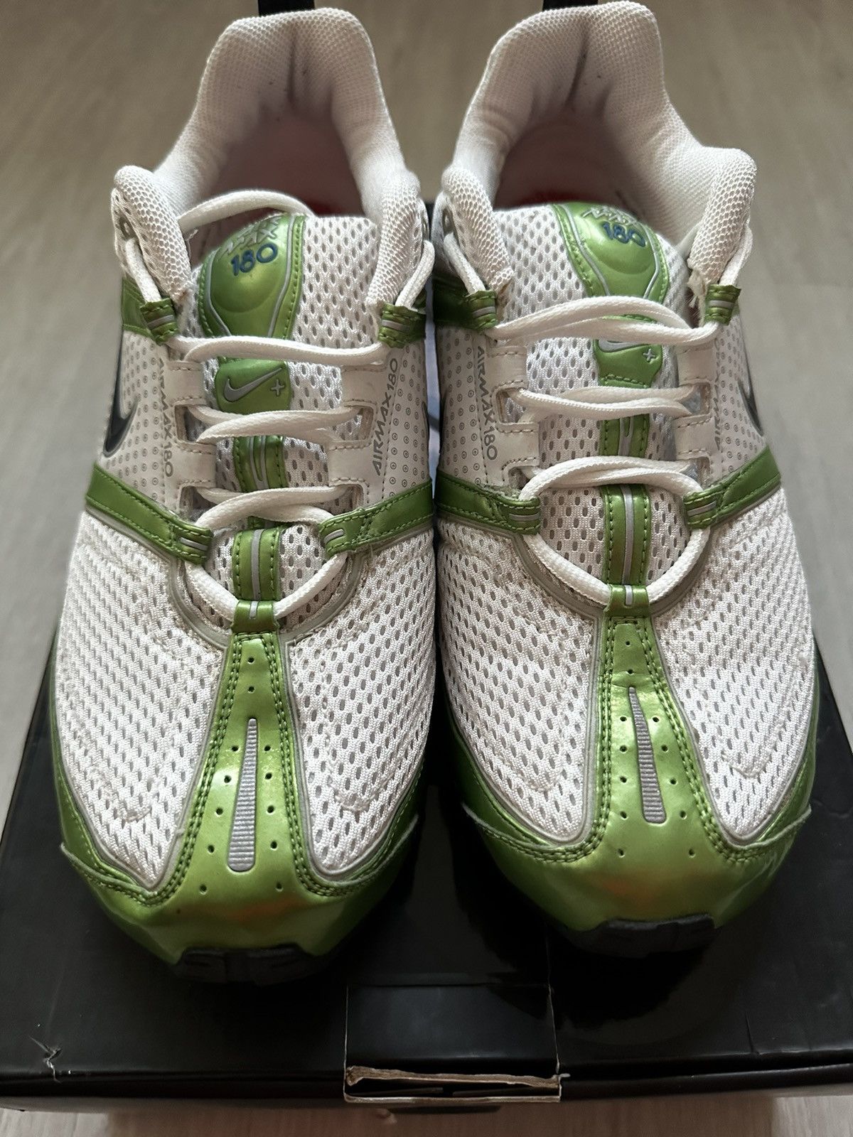 Nike Vintage Nike Airmax 180 White Metallic Green 2006 Size US 11 / EU 44 - 4 Thumbnail
