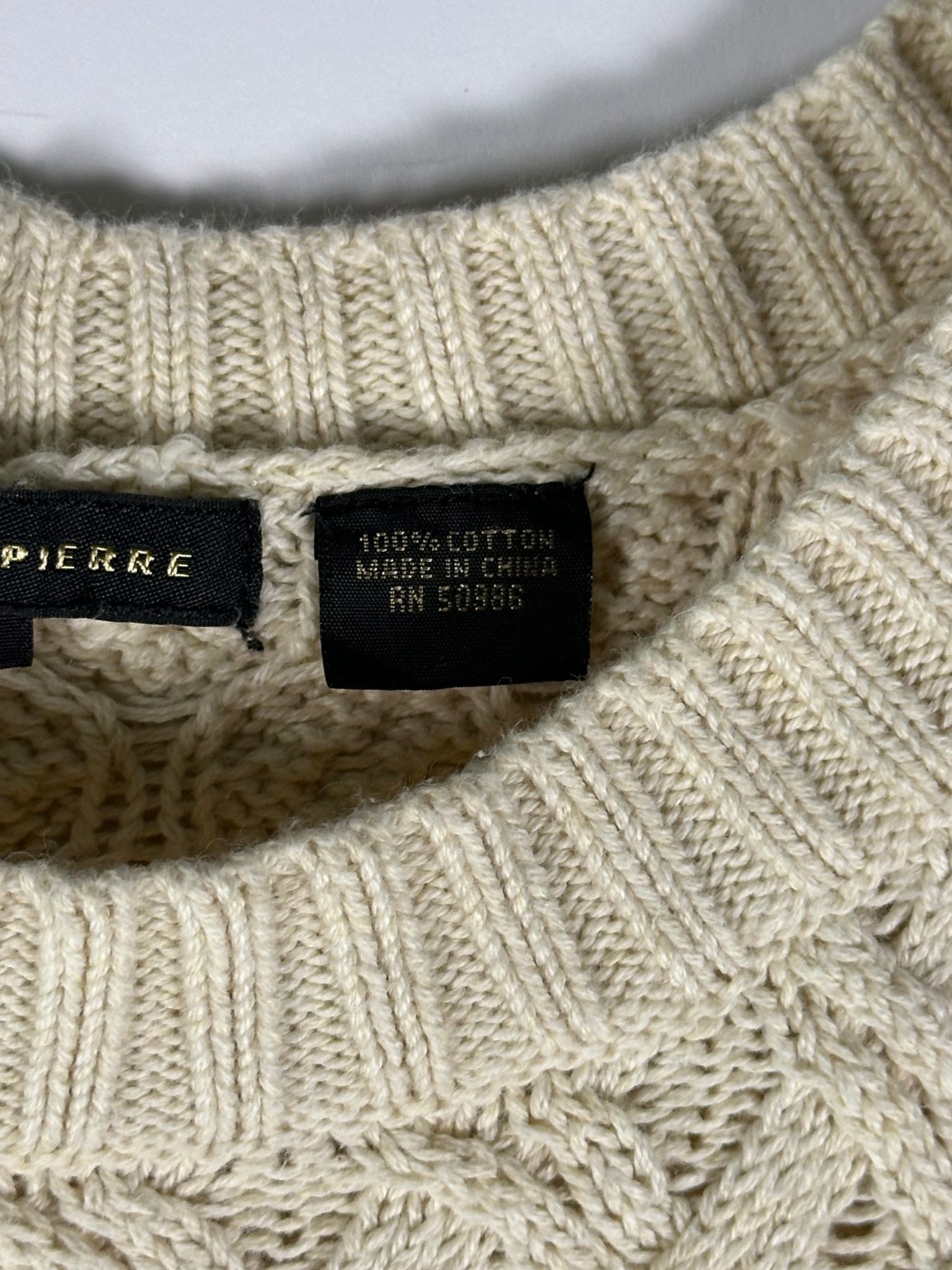 Other Jeanne Pierre Sweater Women L Cream Cable Knit Tunic Pocket Size L / US 10 / IT 46 - 5 Thumbnail