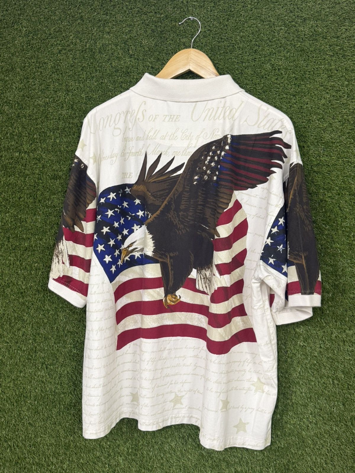 Vintage RARE American Bald Eagle All Over USA America Polo 2XL Size US XXL / EU 58 / 5 - 3 Thumbnail