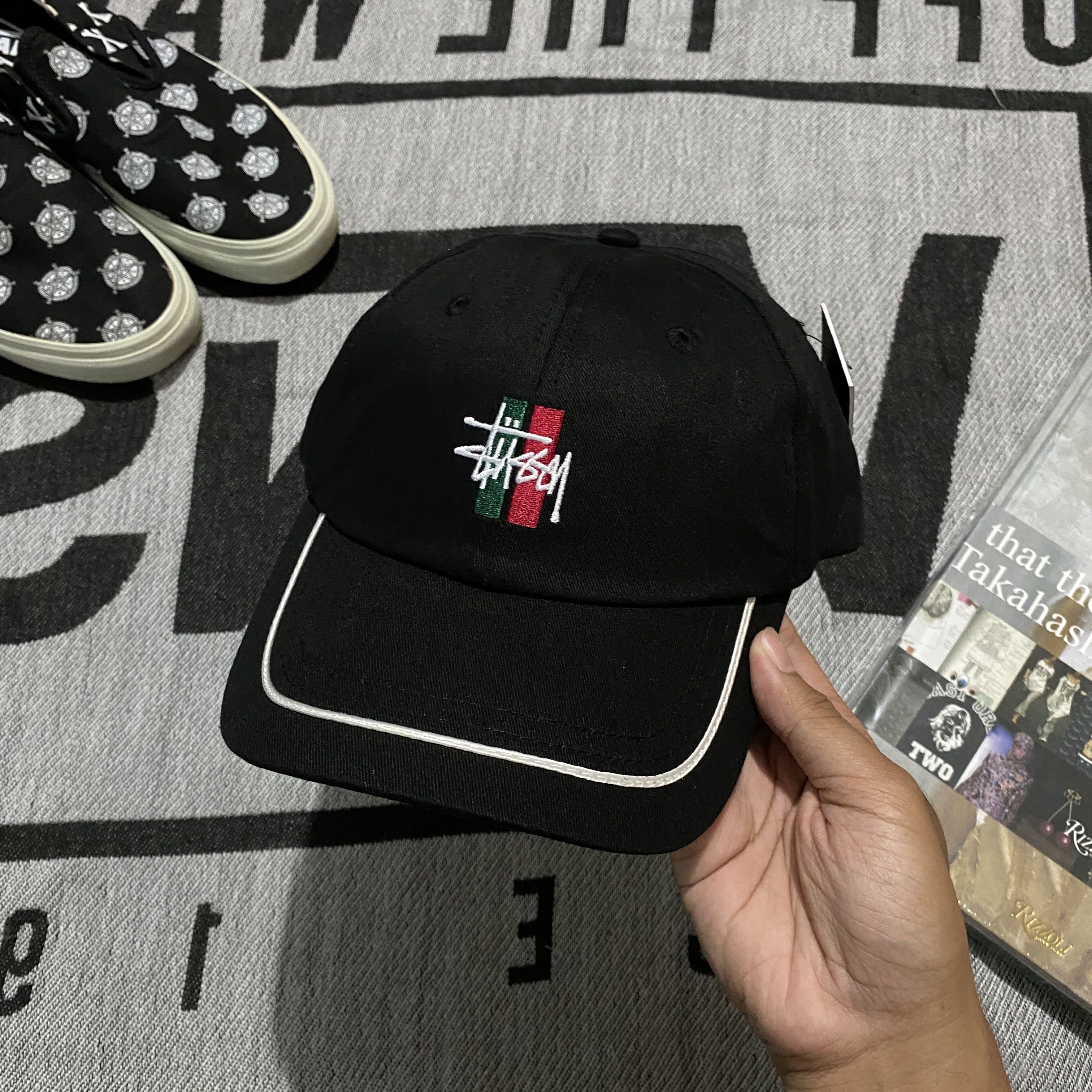 Stussy Stüssy Helvetica Logo Cadet Cap Black | Grailed