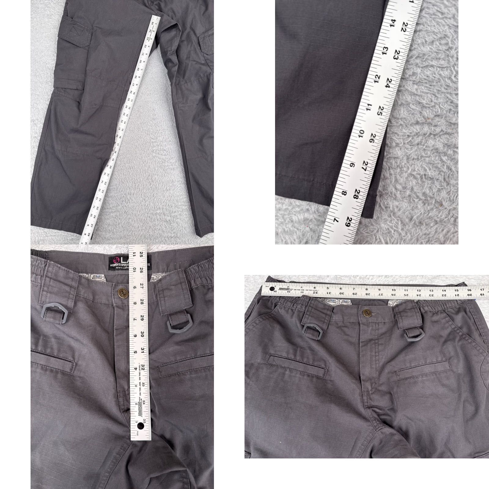 Vintage LAPG Pants Cargo Women 12 Gray Rip-Stop Straight Leg EMT LEO 34x29 Casual Workwear Size 34" / US 12 / IT 48 - 8 Thumbnail
