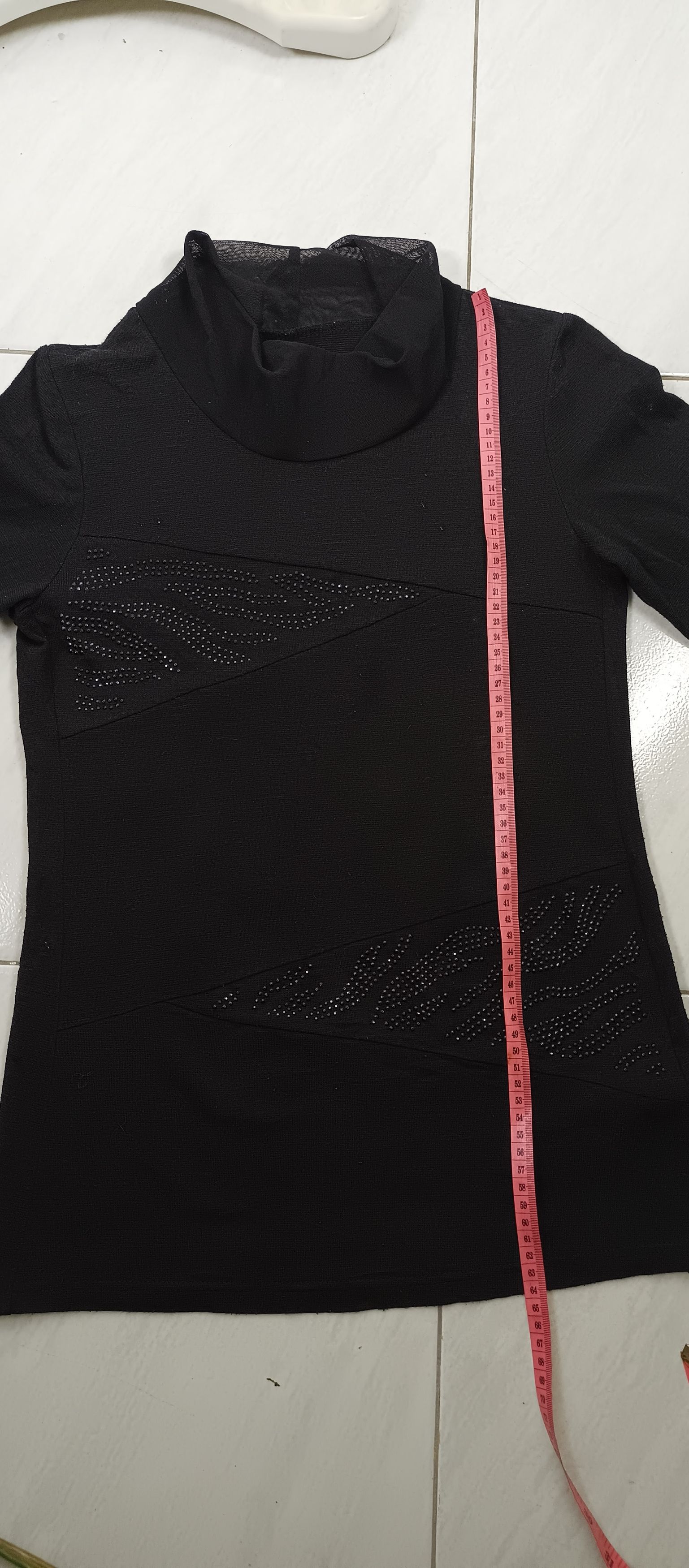 Designer × Japanese Brand Eclair by Hui Women's Rhinestone Long Sleeve Tshirt Size M / US 6-8 / IT 42-44 - 8 Thumbnail