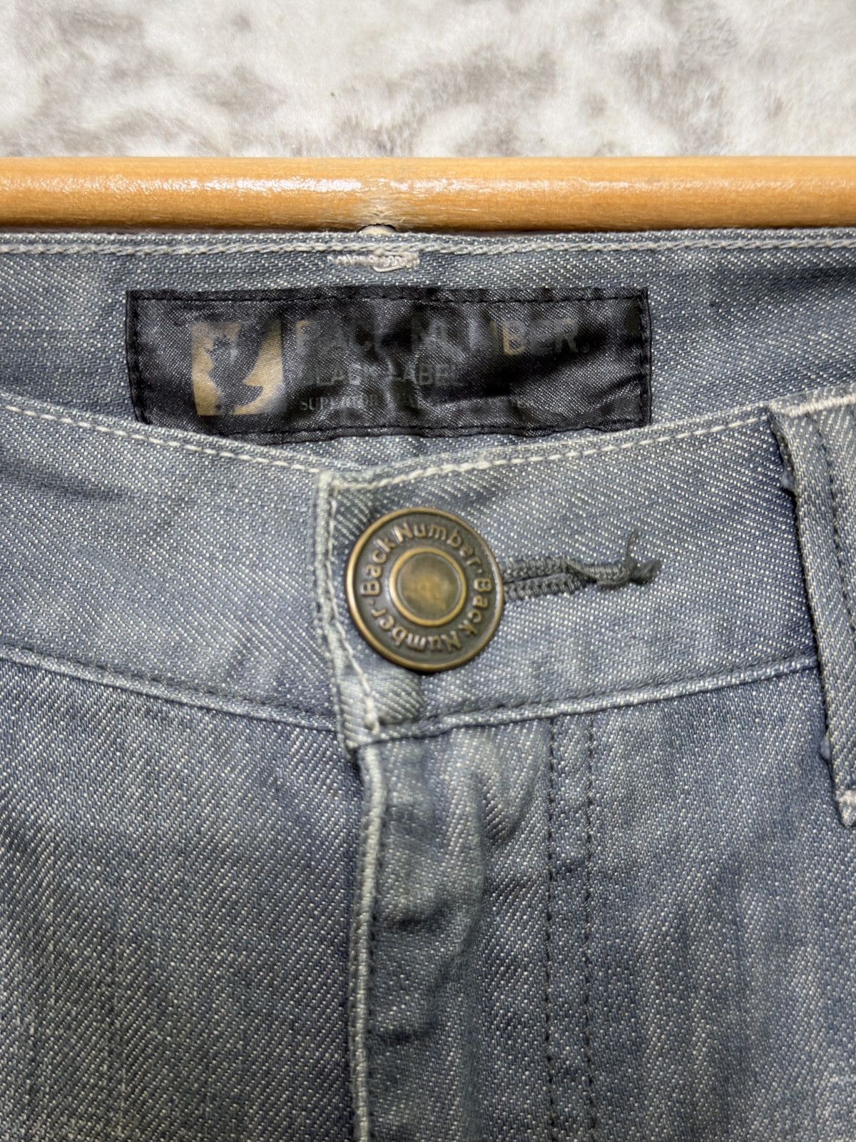 Kapital Vintage Back Number Claw Marks Straight Faded Grey Jeans Size US 34 / EU 50 - 8 Thumbnail