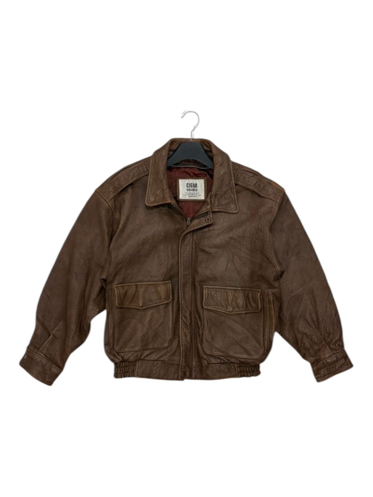Vintage VTG Cigar Branch Aviator Leather Jacket Size US L / EU 52-54 / 3 - 1 Thumbnail