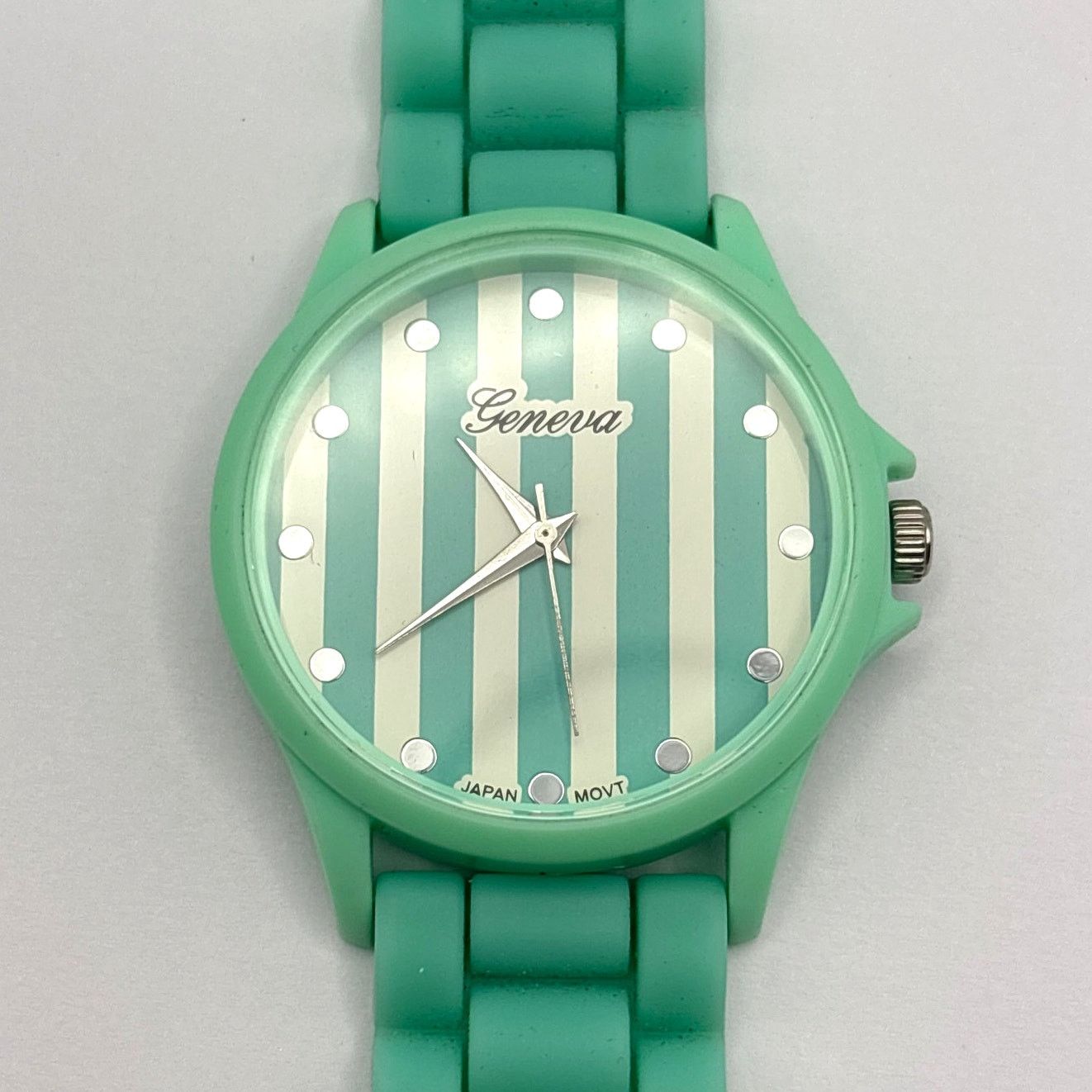 Geneva Striped Turquoise Men's Watch Size ONE SIZE - 3 Thumbnail